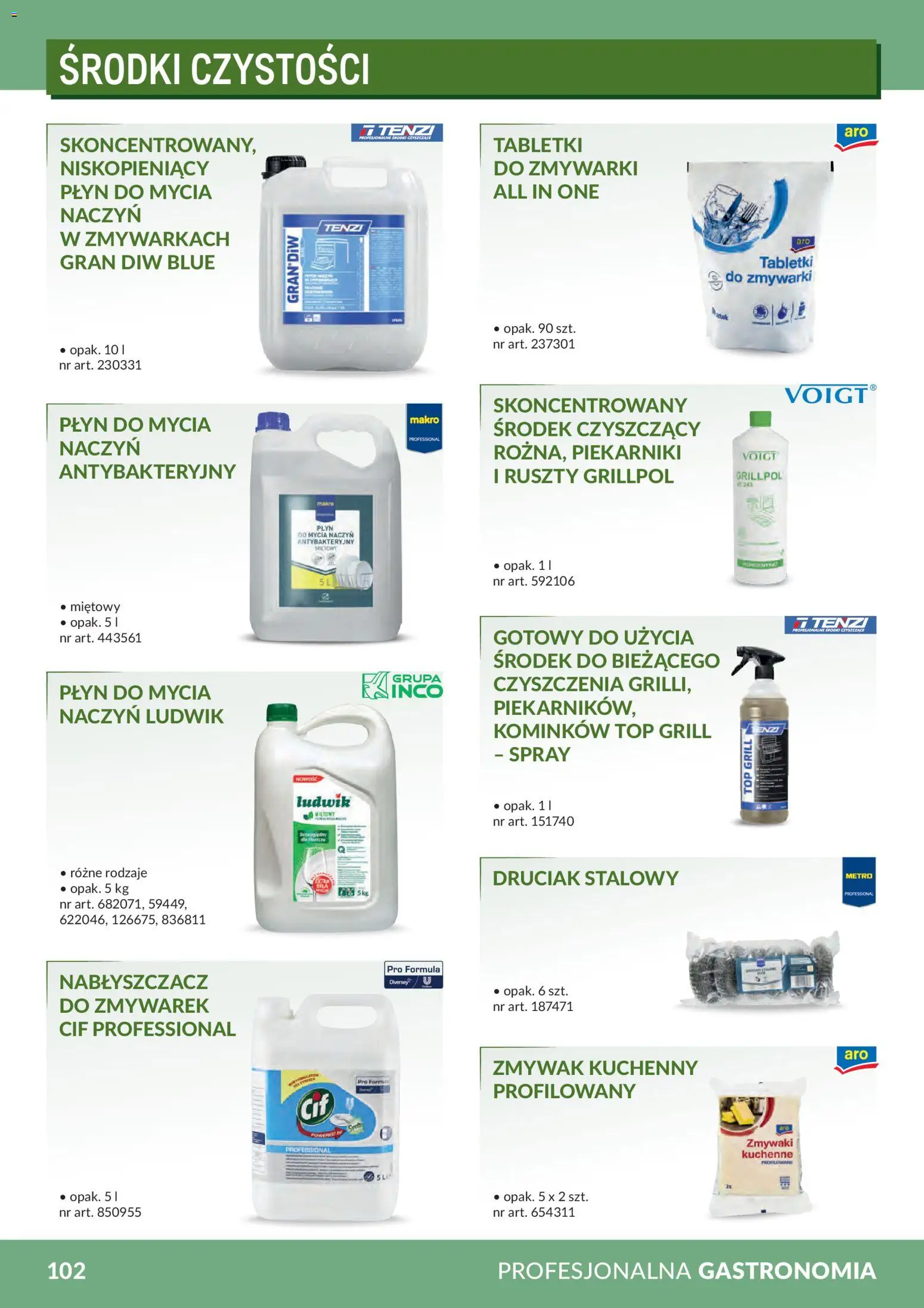 Makro Gazetka - Profesjonalna Gastronomia od 01.02.2026 | Strona: 102 | Produkty: Top, Grill, Tabletki do zmywarki, Płyn do mycia naczyń