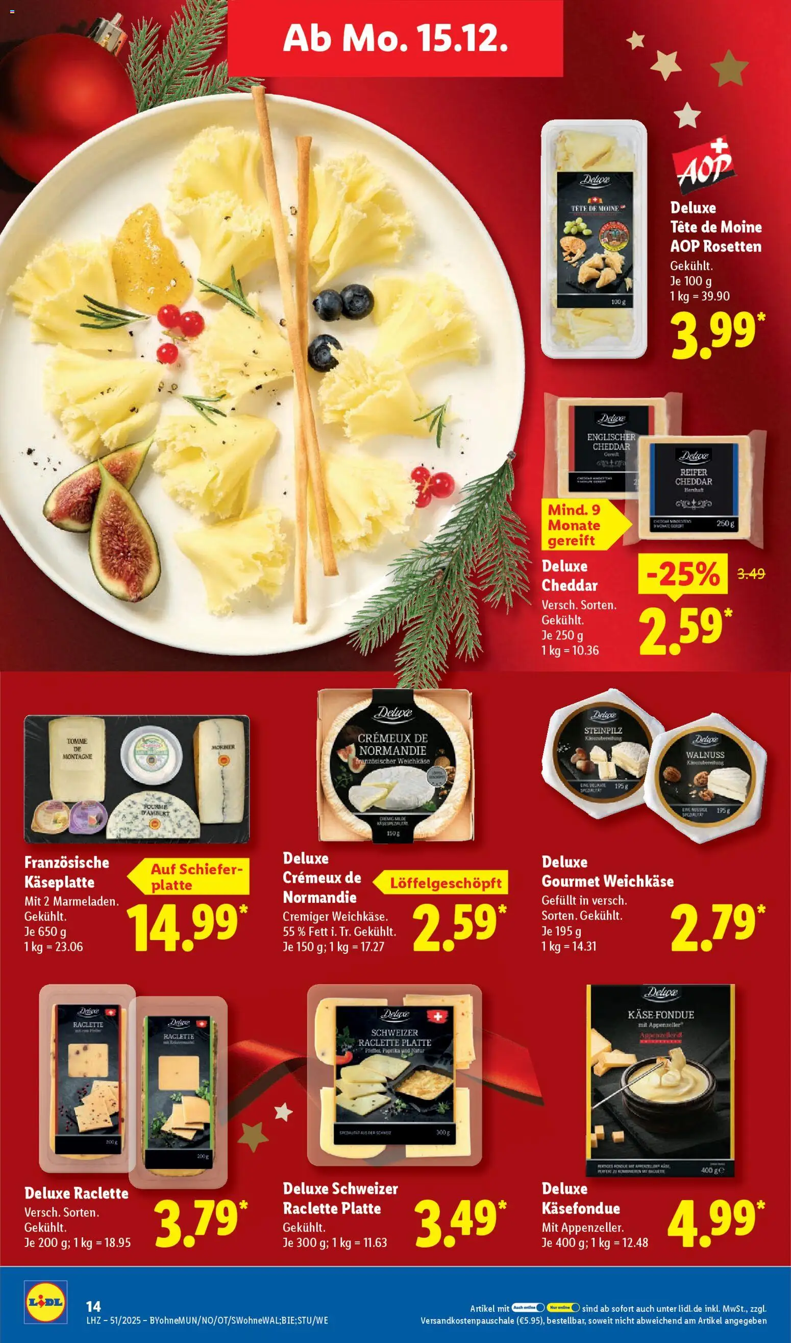 Lidl Prospekt Dornstetten – gültig ab 15.12.2025 | Seite: 24 | Produkte: Käse, Paprika, Raclette, Fondue
