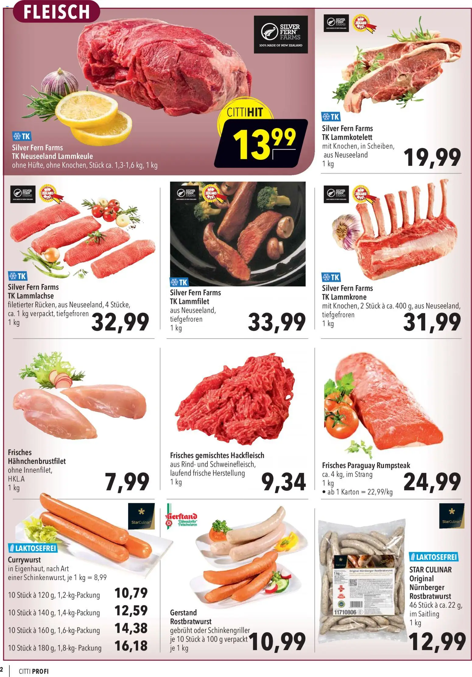 CITTI Markt Aktuelle Angebote für Profis – gültig ab 25.03.2026 | Seite: 2 | Produkte: Rumpsteak, Lammkeule, Fleisch, Hackfleisch