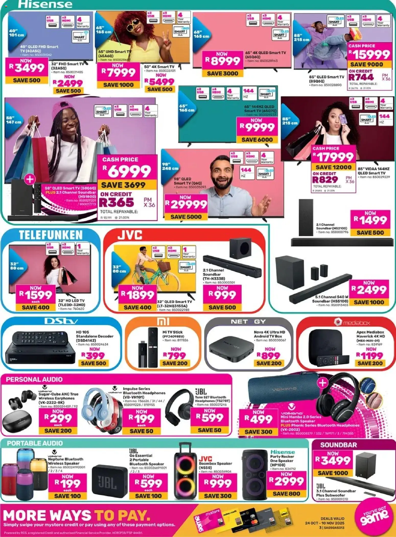 Game - Almost Anything Goes This Black Friday valid from 24.10.2025 | Page: 3 | Products: Speaker, Tv, Headphones, Audio