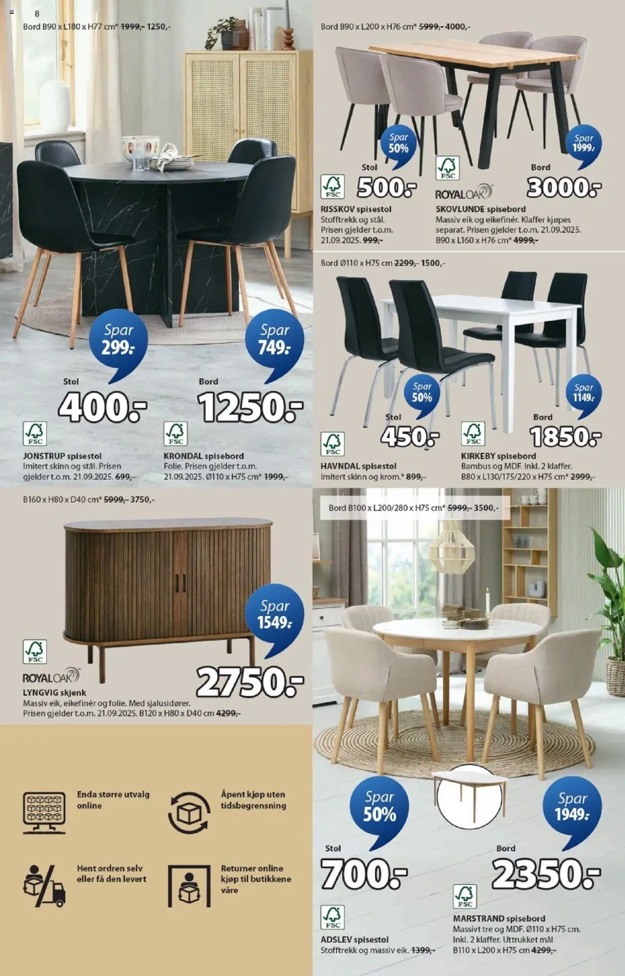  | Side: 8 | Produkter: Spisebord, Spisestol, Bord, Stol