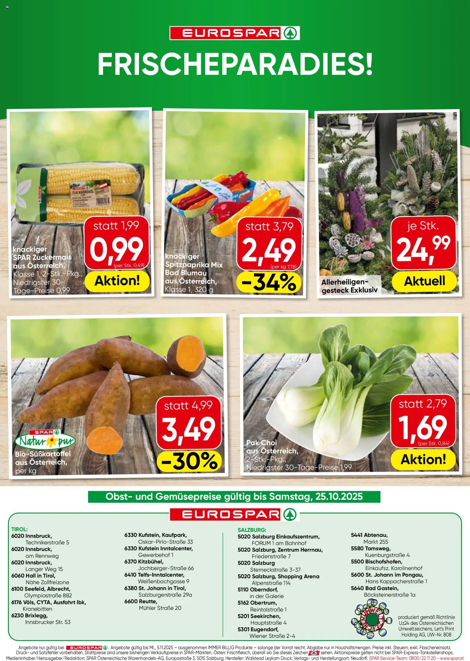Eurospar Flugblatt - Tirol gültig ab 23.10.2025 | Seite: 16 | Produkte: Obst, Bad