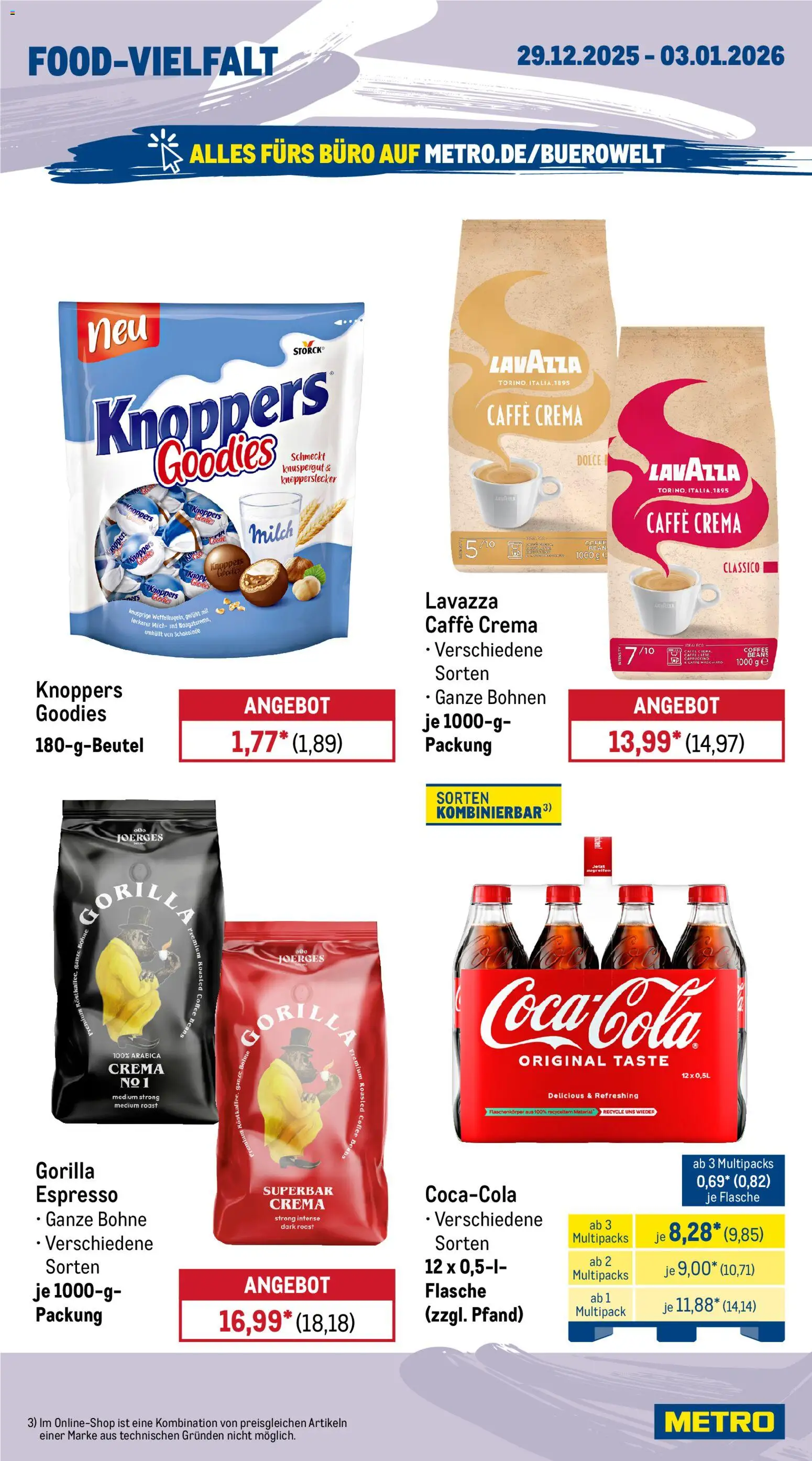 Metro Prospekt 	 – gültig ab 29.12.2025 | Seite: 12 | Produkte: Lavazza, Milch, Schokolade, Knoppers