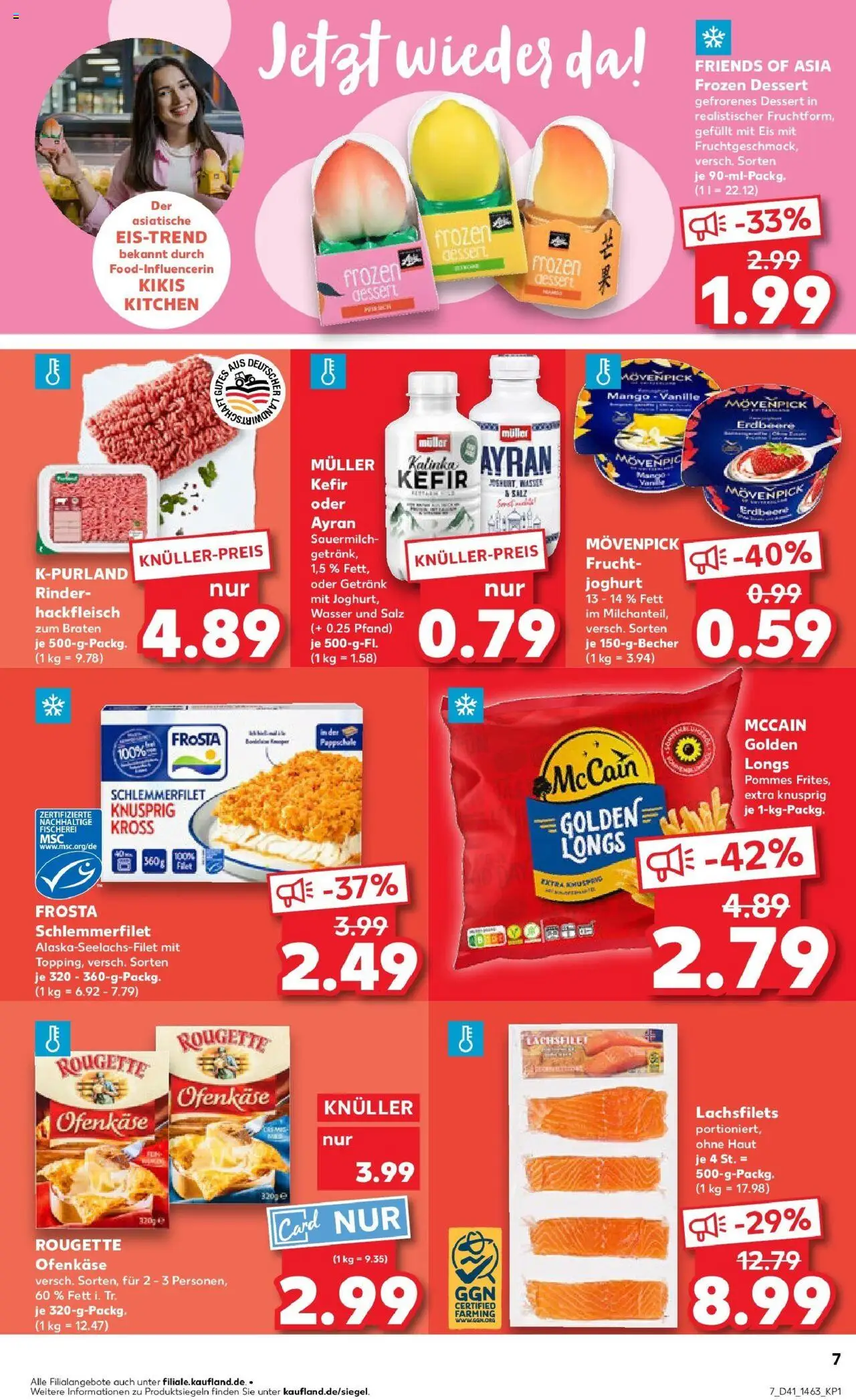 Kaufland prospekt Langenau	 – gültig ab 09.10.2025 | Seite: 7 | Produkte: Pommes, Frosta, Wasser, Hackfleisch
