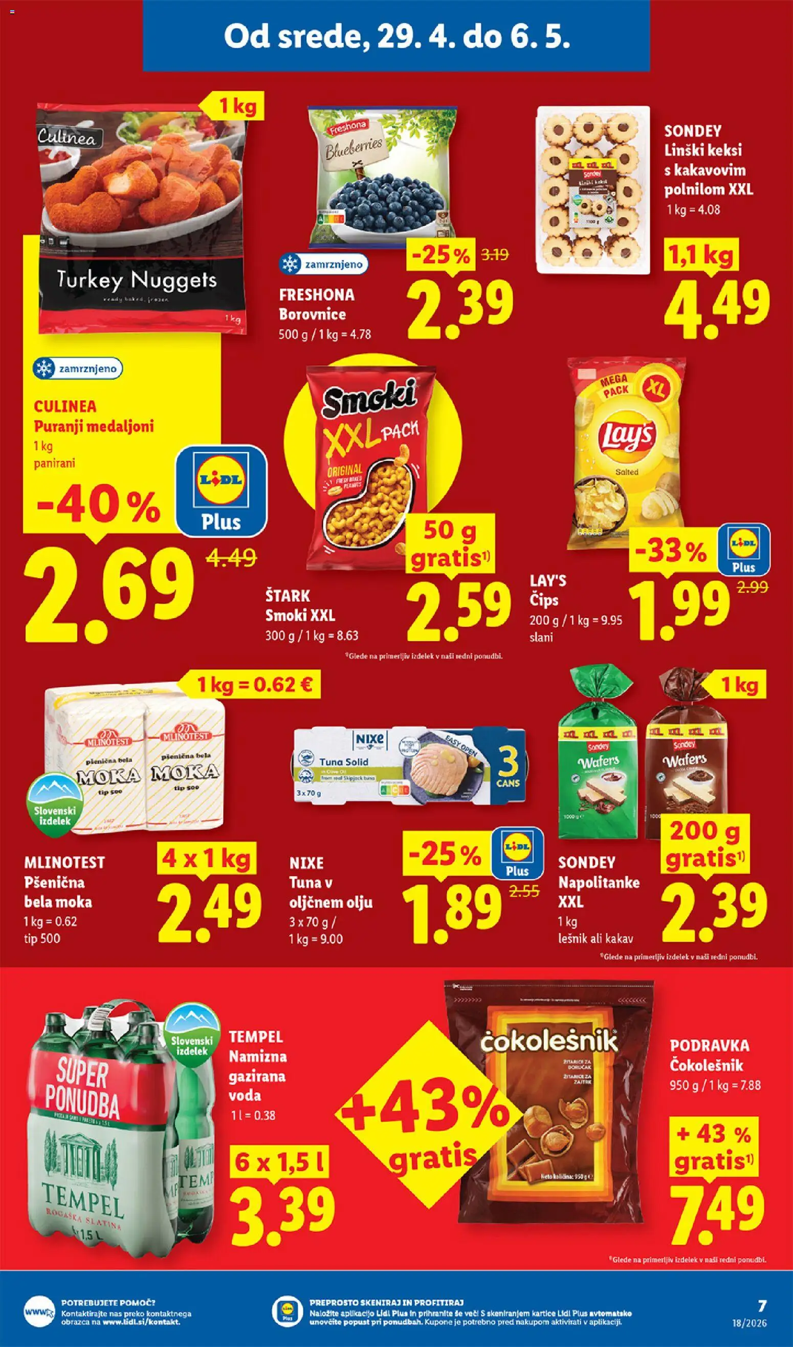 Novi Lidl katalog ponudbe – veljaven od 29.04.2026 | Stran: 9 | Izdelki: Keksi, Tuna, Kakav, Cips