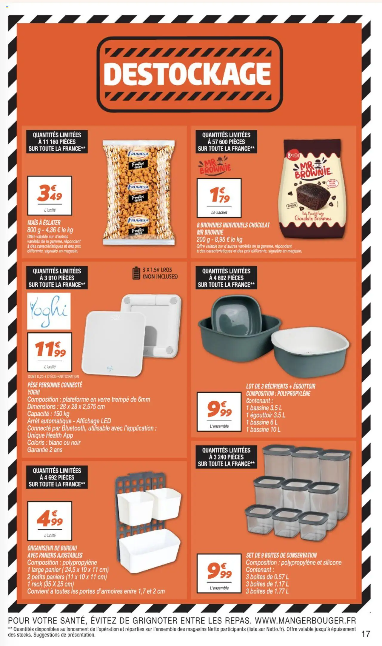  | Page: 17 | Produits: Égouttoir, Bureau, Bassine, Chocolat