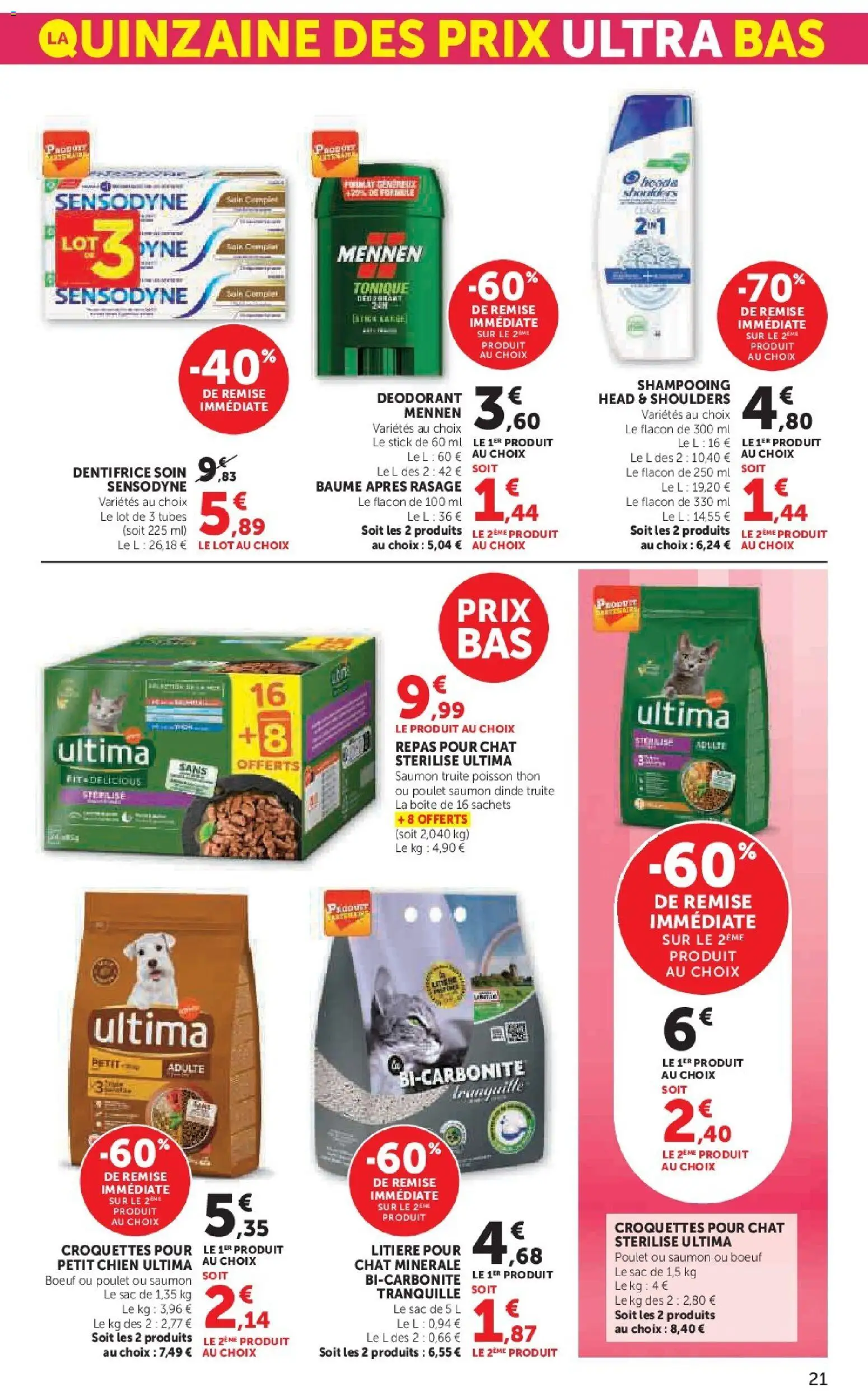 {H1} | Page: 21 | Produits: Tonique, Thon, Croquettes pour chat, Saumon