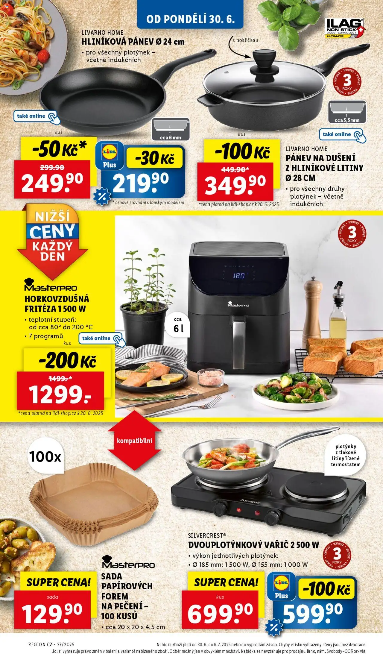 Lidl leták od 30.06.2025 | Strana: 36 | Produkty: Pánev, Fritéza, Vařič, Horkovzdušná fritéza