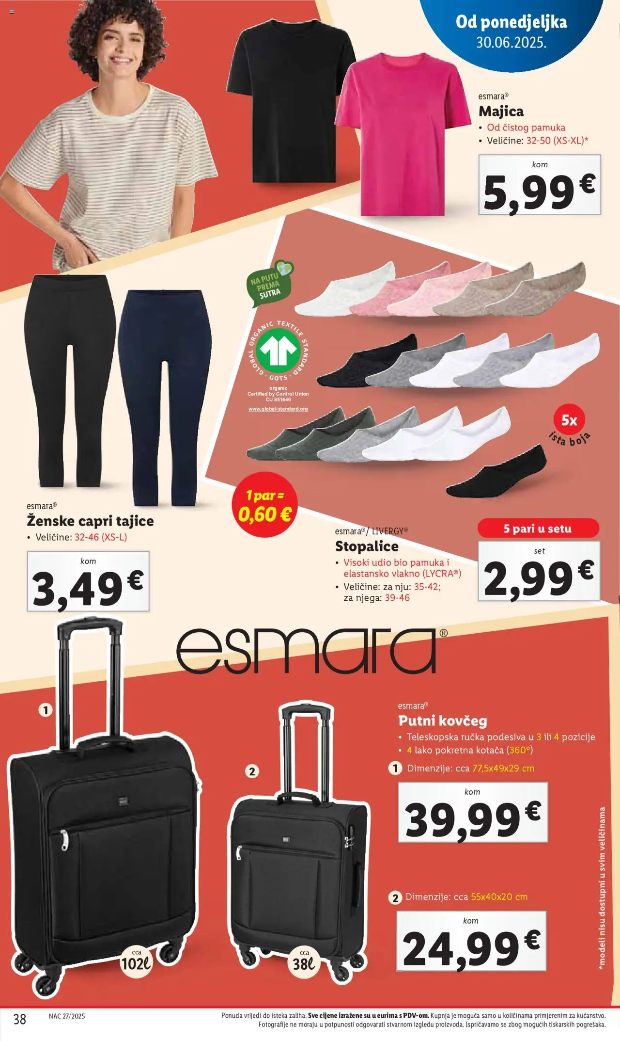 Lidl katalog | vrijedi od 30.06.2025 | Stranica: 38 | Proizvodi: Majica, Tajice