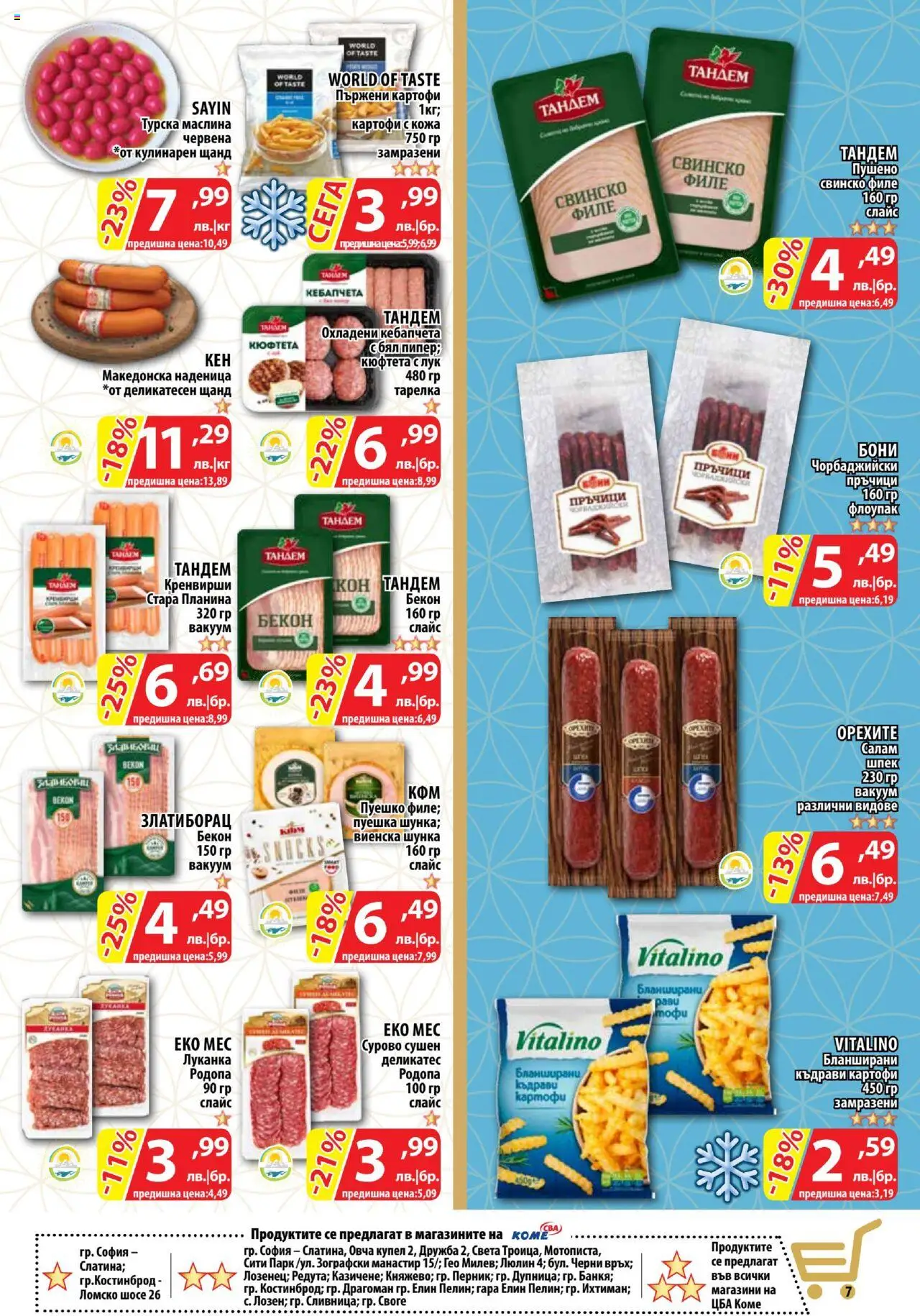  | Страница: 7 | Продукти: Свинско, Картофи, Пуешко, Пушено филе