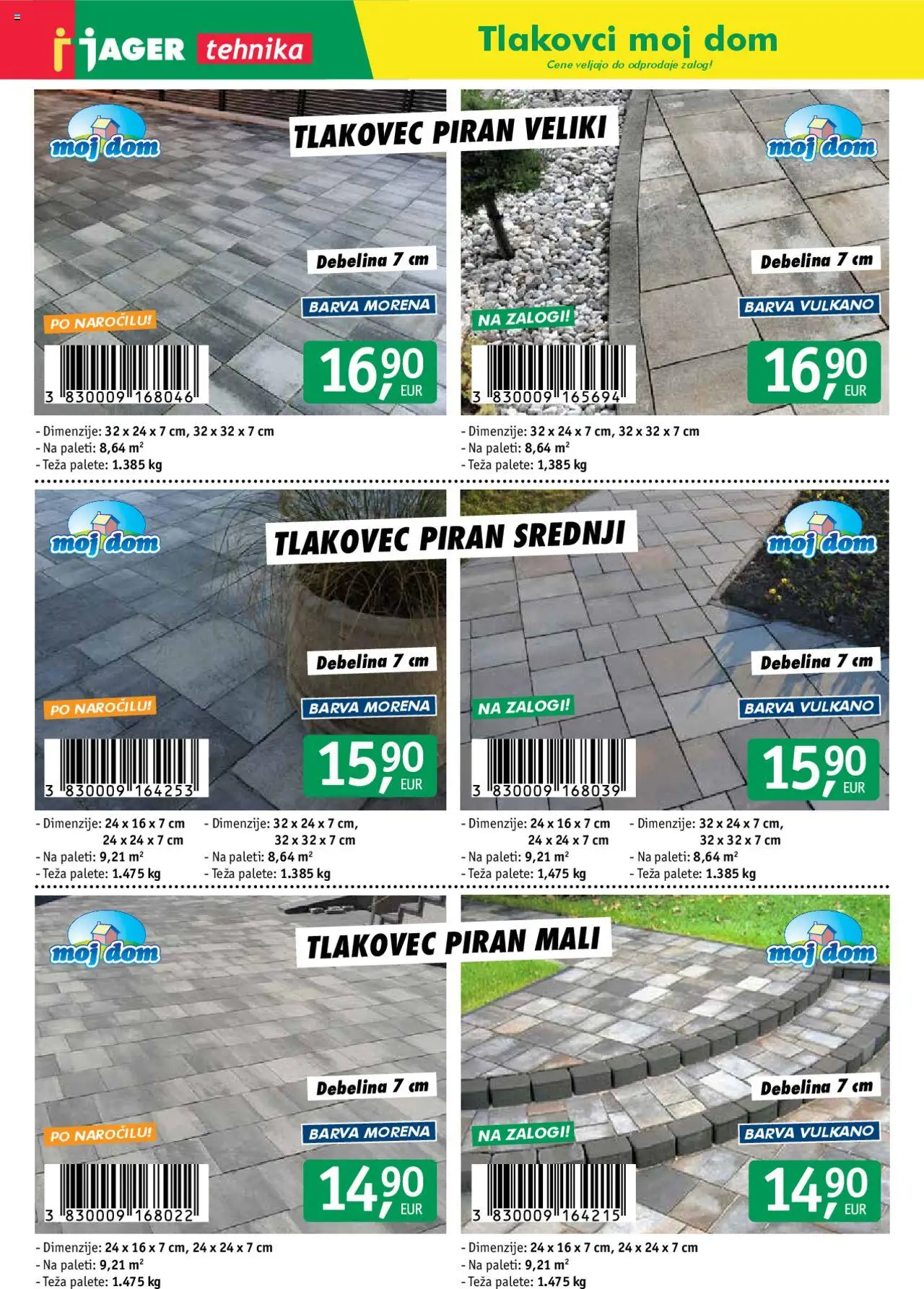 Novi Jager katalog ponudbe – veljaven od 14.04.2025 | Stran: 2 | Izdelki: Teza, Barva, Tlakovec