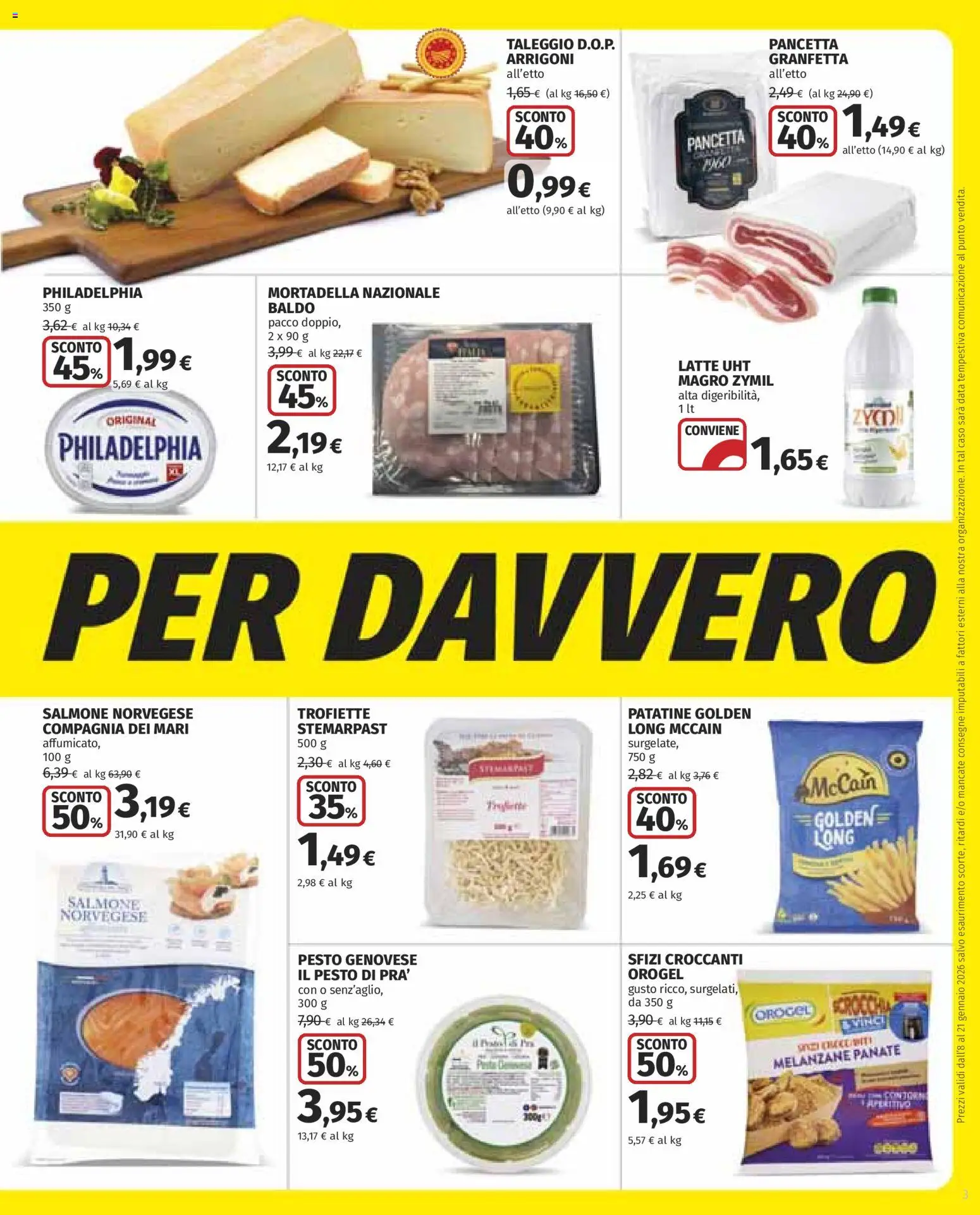Volantino COOP del 08.01.2026 | Pagina: 3 | Prodotti: Salmone, Patatine, Data, Melanzane