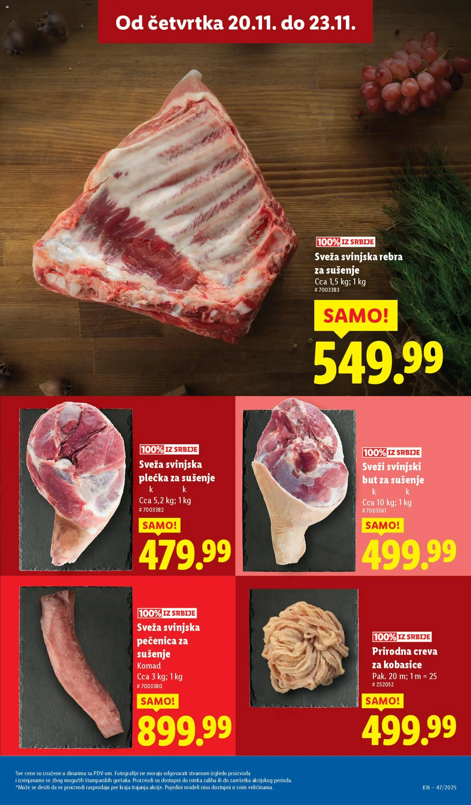 Lidl katalog - važi od 20.11.2025 | Strana: 9 | Proizvode: Svinjska rebra, Svinjski but, Svinjska plećka, Pečenica