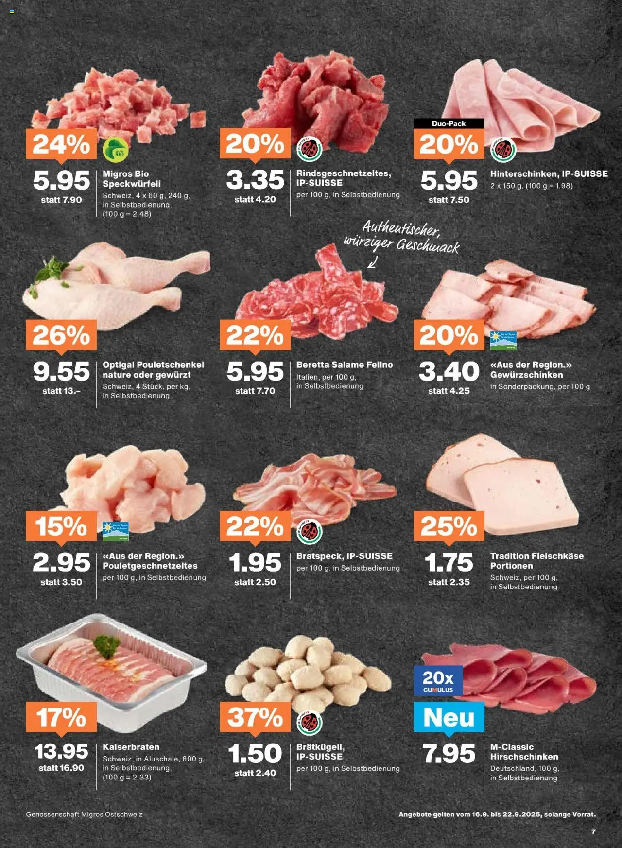 Migros Aktionen – gültig ab 16.09.2025 | Seite: 7 | Produkte: Salami