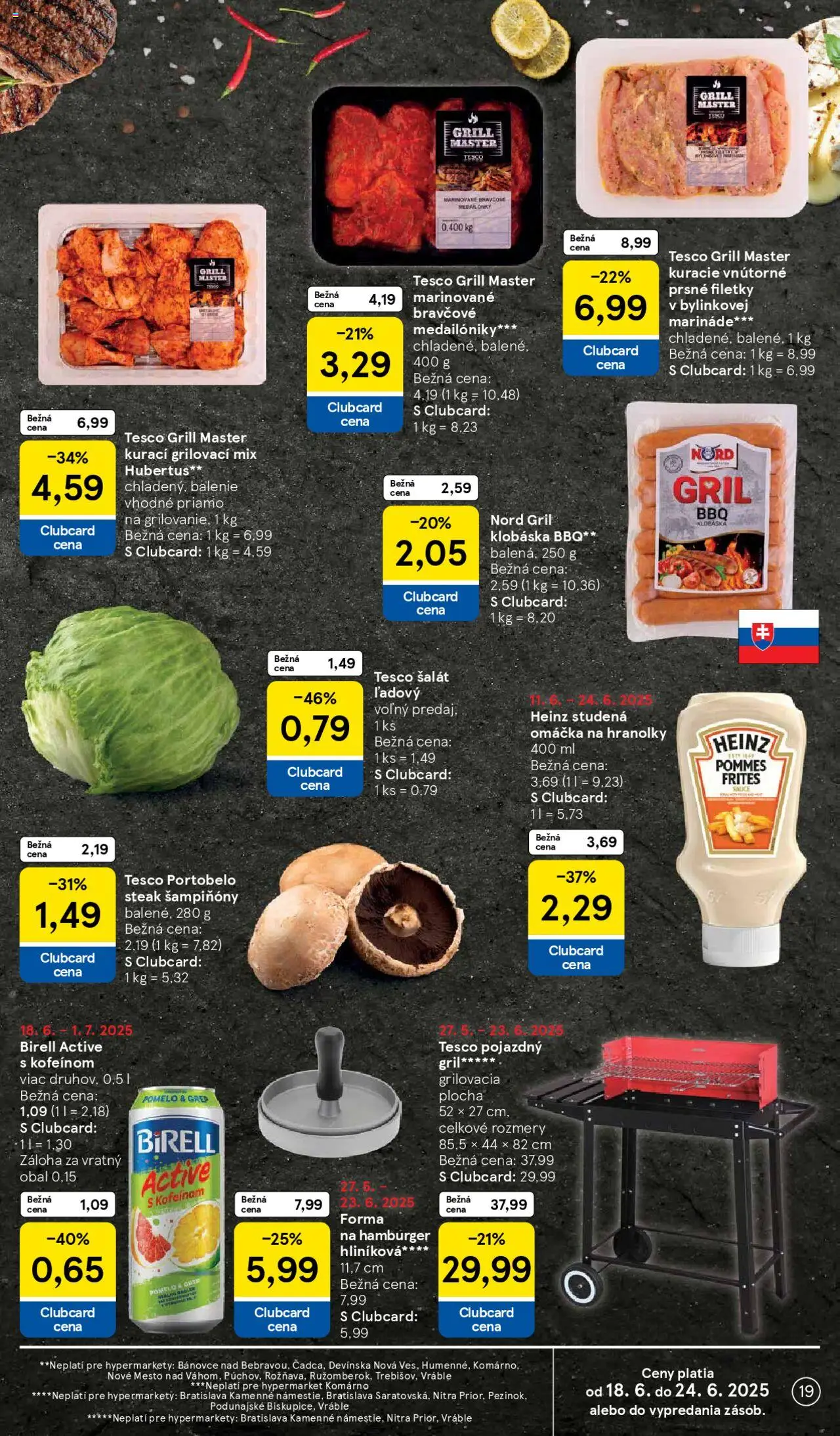 Tesco Hypermarket - leták │ platný od 18.06.2025 | Strana: 19 | Produkty: Gril, Šalát, Omáčka, Steak