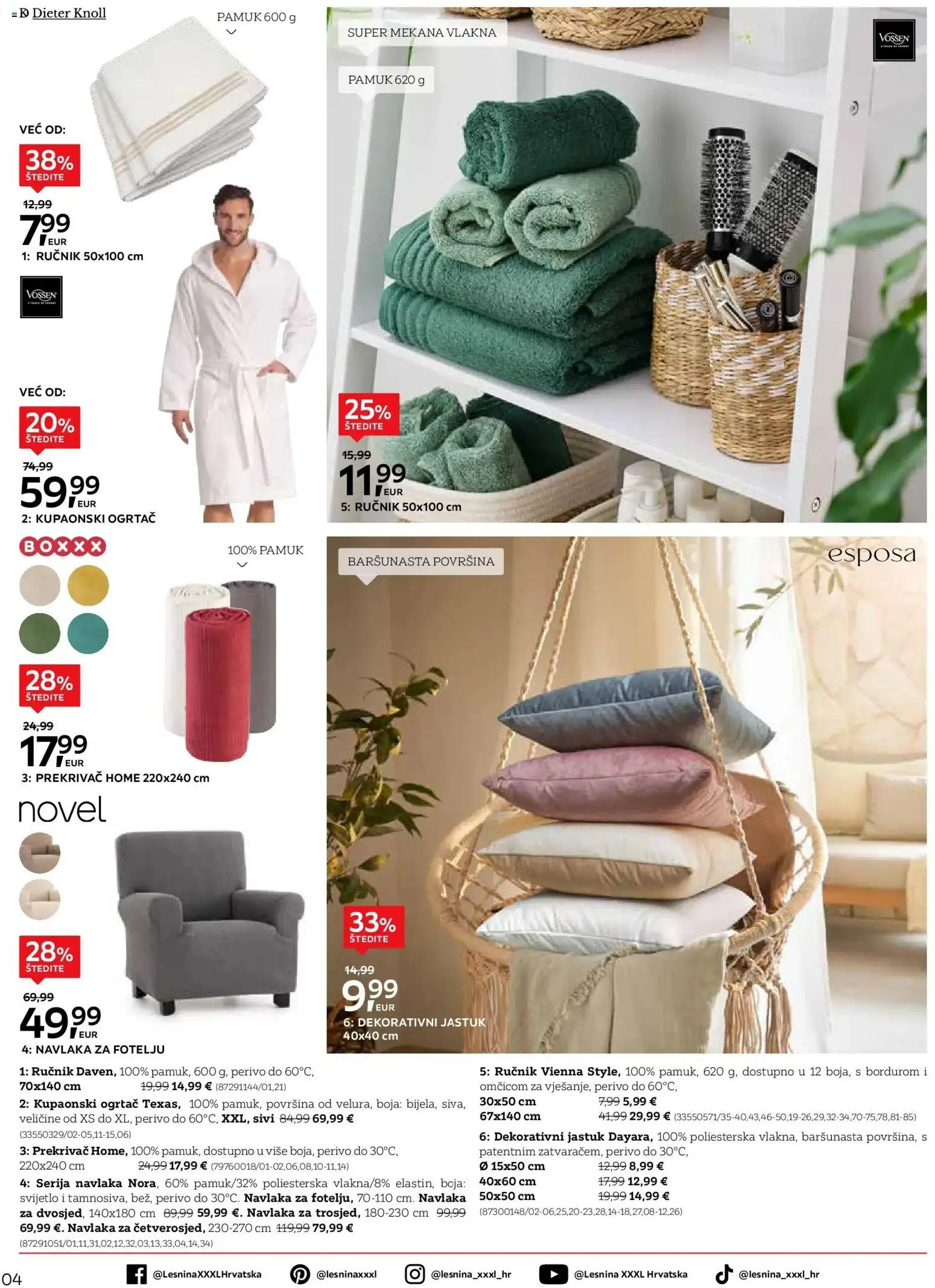 Lesnina katalog | vrijedi od 27.04.2026 | Stranica: 4 | Proizvodi: Jastuk, Ručnik