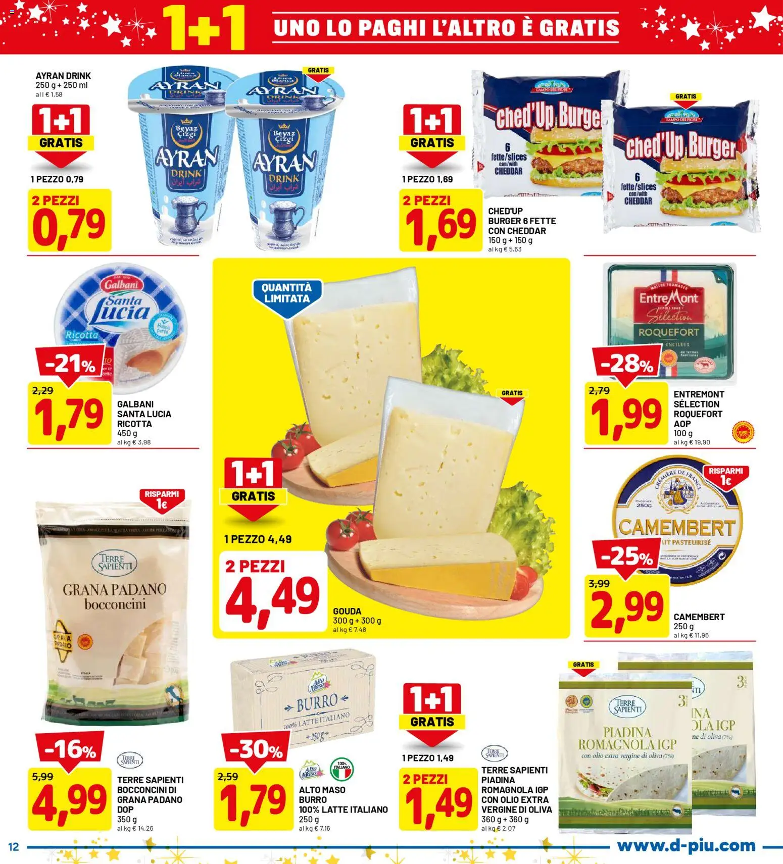 Volantino D Più del 01.12.2025 | Pagina: 12 | Prodotti: Latte, Olio, Piadina, Olio extra vergine