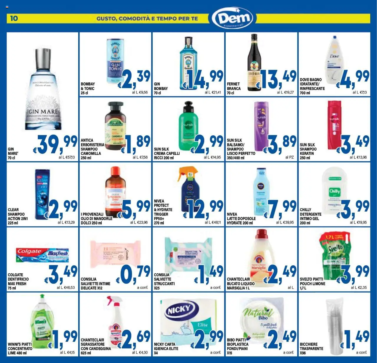 Volantino DEM del 05.08.2025 | Pagina: 10 | Prodotti: Dentifricio, Intimo, Lime, Bagno
