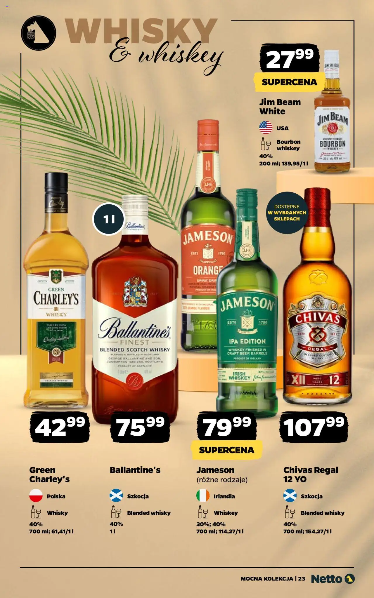 Netto gazetka - Mocna Kolekcja od 18.08.2025 | Strona: 23 | Produkty: Chivas Regal, Bourbon, Jim Beam, Whisky