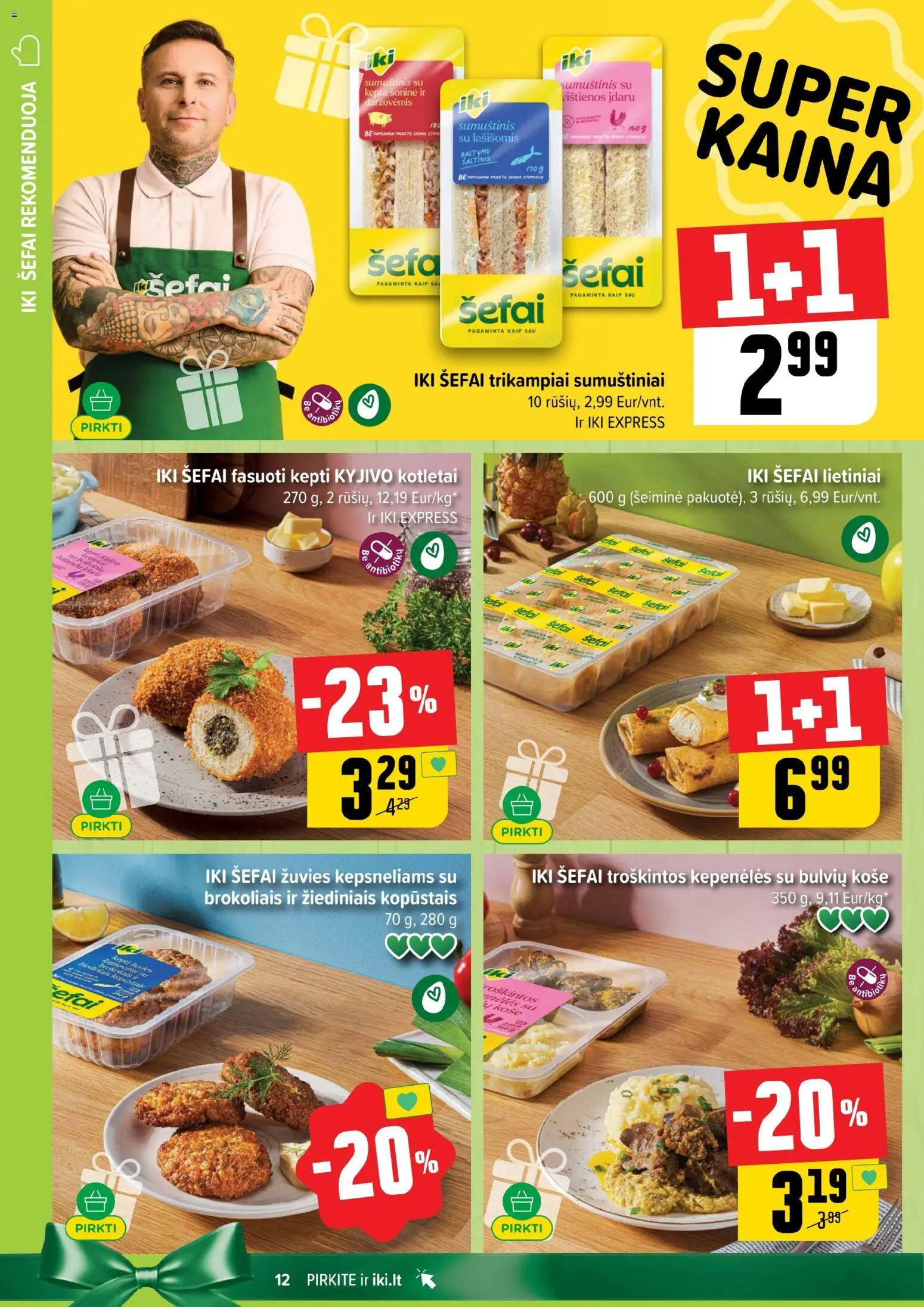 IKI akcijos nuo 27.10.2025 | Puslapis: 12 | Prekių: Košė, Sumuštinis
