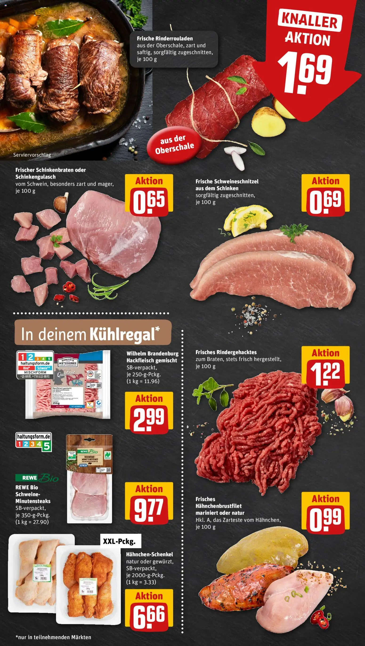 Rewe ihr Kaufpark Prospekt 	 – gültig ab 26.01.2026 | Seite: 6 | Produkte: Rinderrouladen, Hahnchenschenkel, Schinken, Hackfleisch