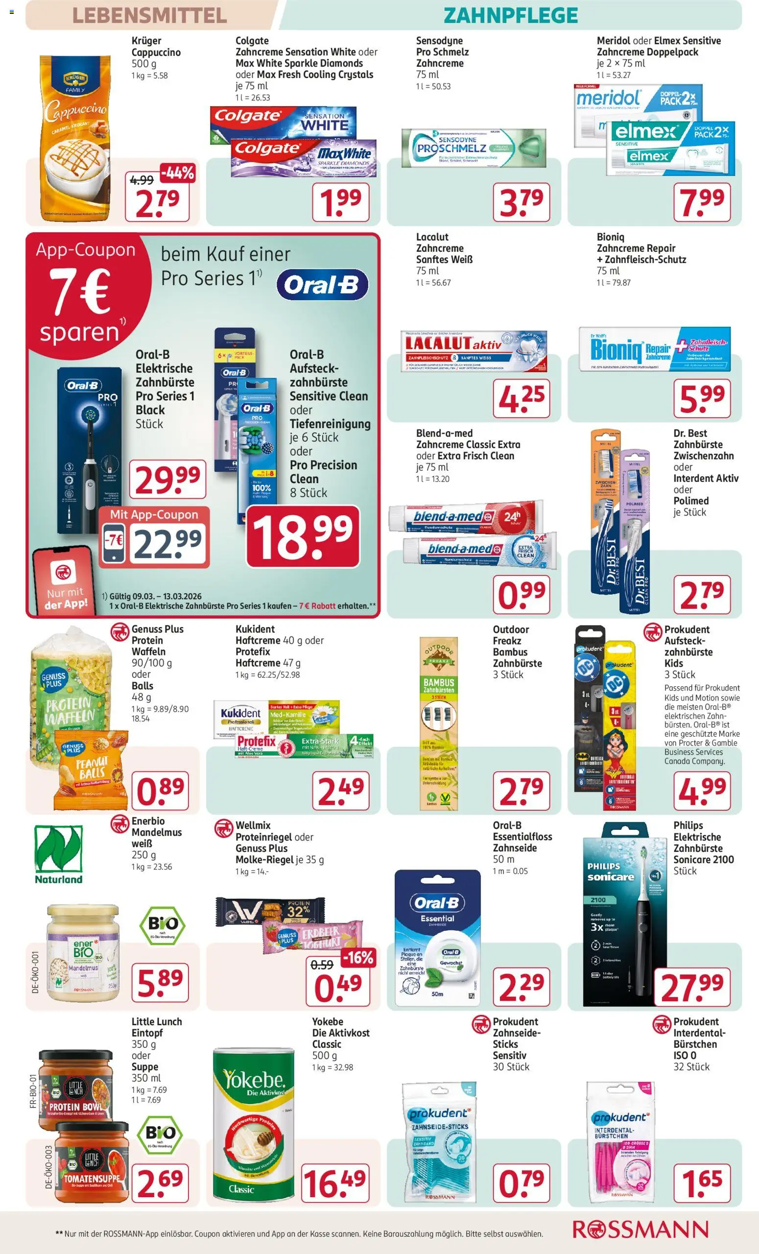 Rossmann Prospekt 	 – gültig ab 09.03.2026 | Seite: 13 | Produkte: Philips, Elektrische zahnbürste, Waffeln, Kruger cappuccino