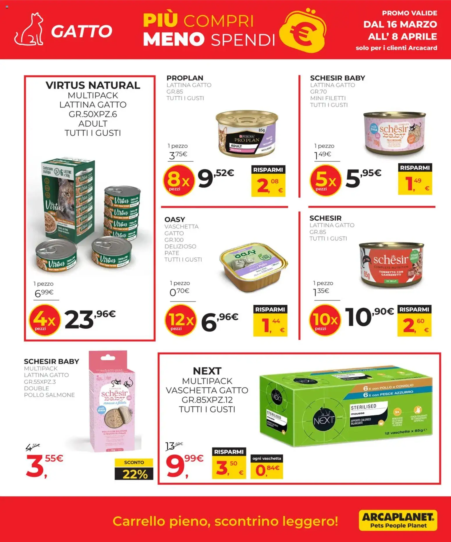 Volantino Arcaplanet del 16.03.2026 | Pagina: 4 | Prodotti: Pollo, Pesce, Tacchino, Carrello