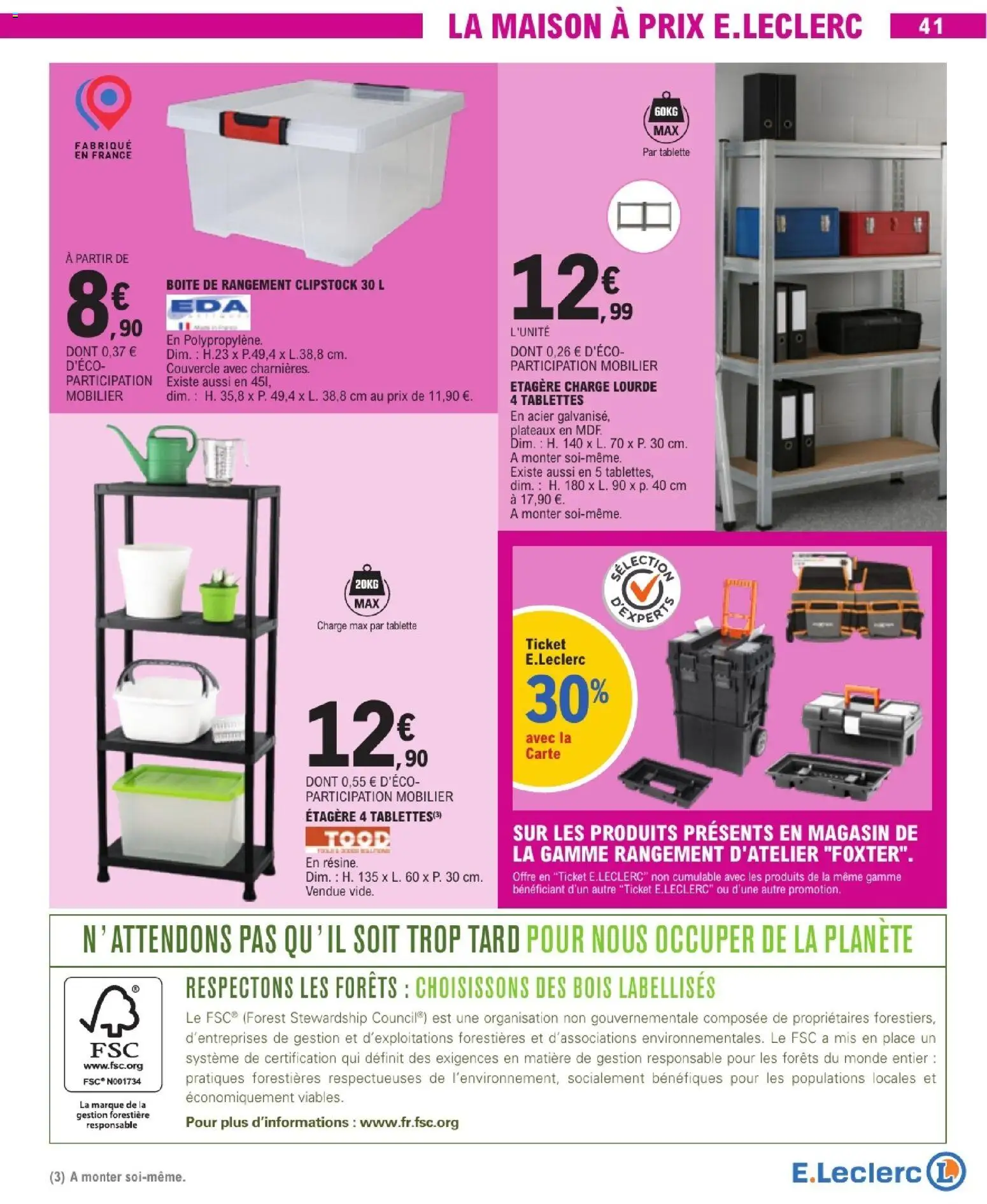 {H1} | Page: 41 | Produits: Tablette, Étagère, Boîte de rangement