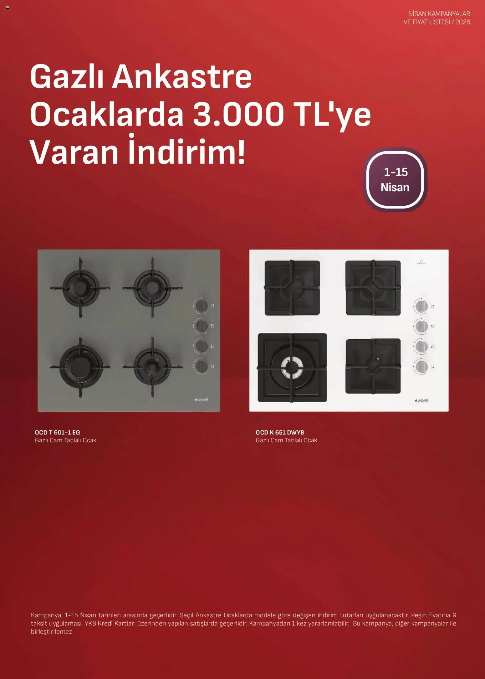 Arçelik - Ankastre Kataloğu - 01.04.2026 tarihinden itibaren geçerlidir | Sayfa: 3