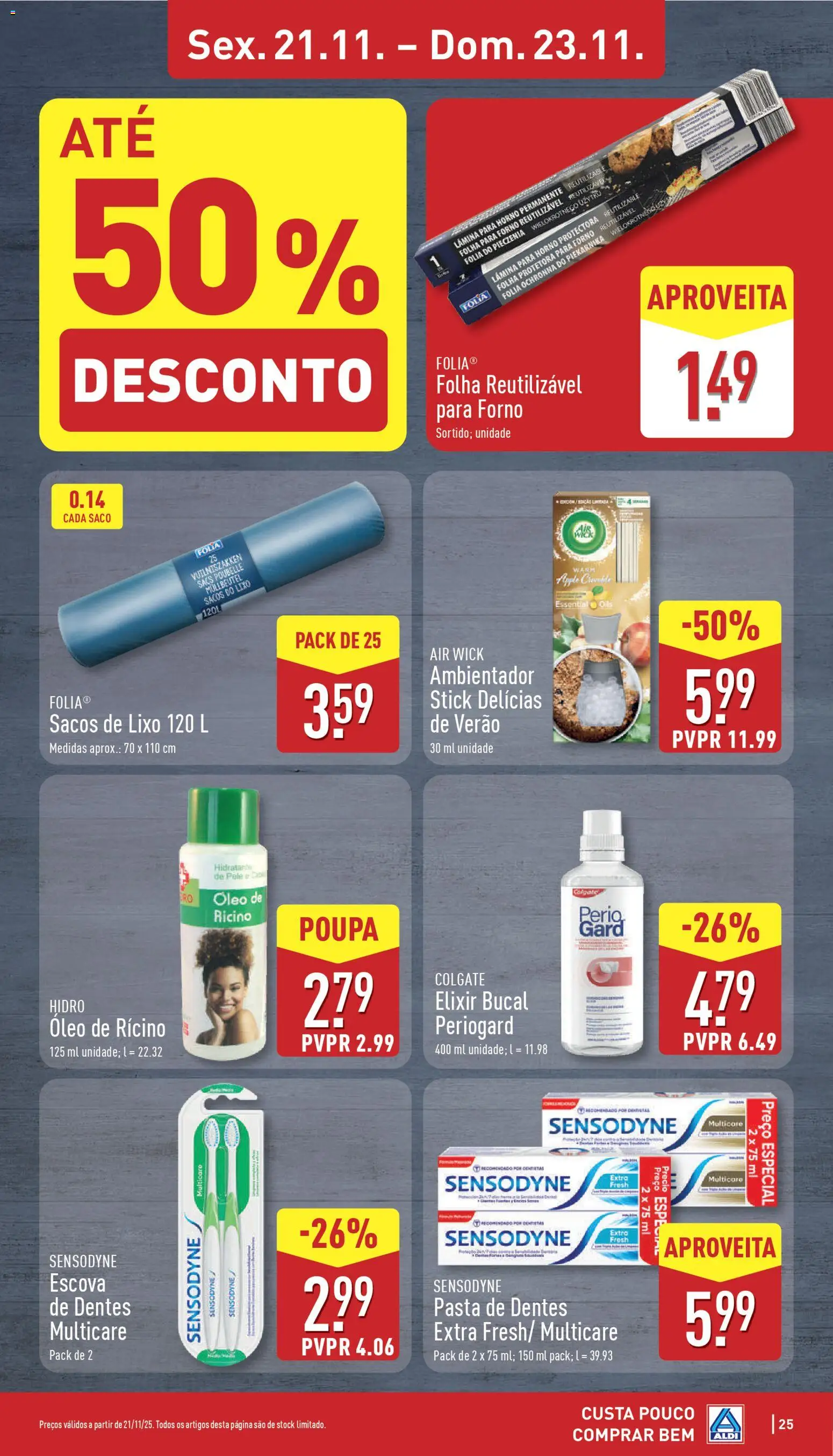 Aldi folheto │ válido de 17.11.2025 | Página: 25 | Produtos: Forno, Pasta de dentes, Óleo, Elixir bucal