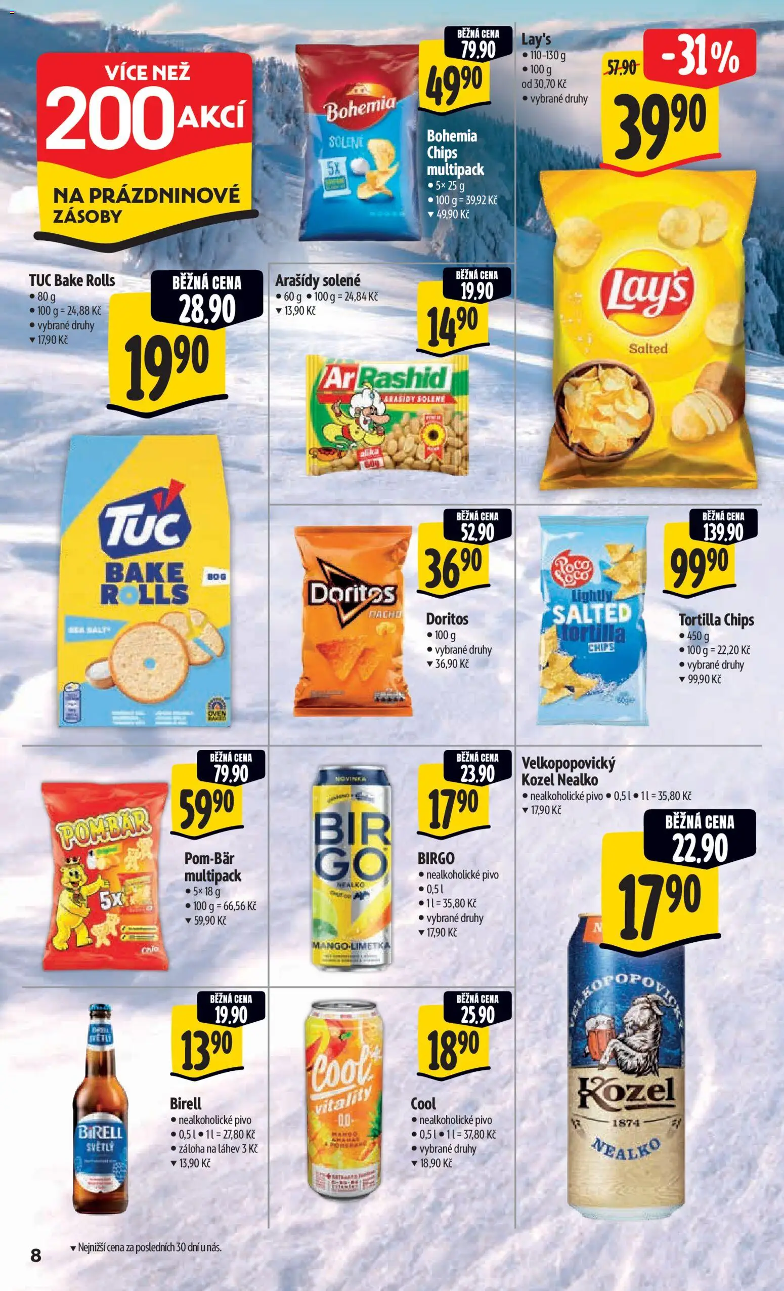 Albert leták - Hypermarket od 21.01.2026 | Strana: 13 | Produkty: Tortilla chips, Arašídy, Doritos, Nealkoholické pivo