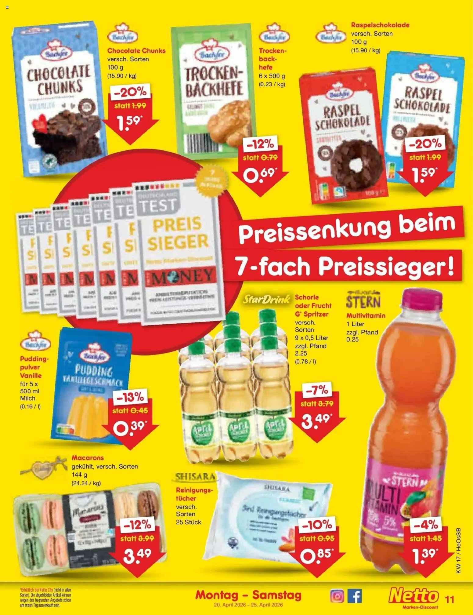 Netto Marken-Discount Prospekt Kröpelin	 – gültig ab 20.04.2026 | Seite: 13 | Produkte: Milch, Schokolade, Pudding