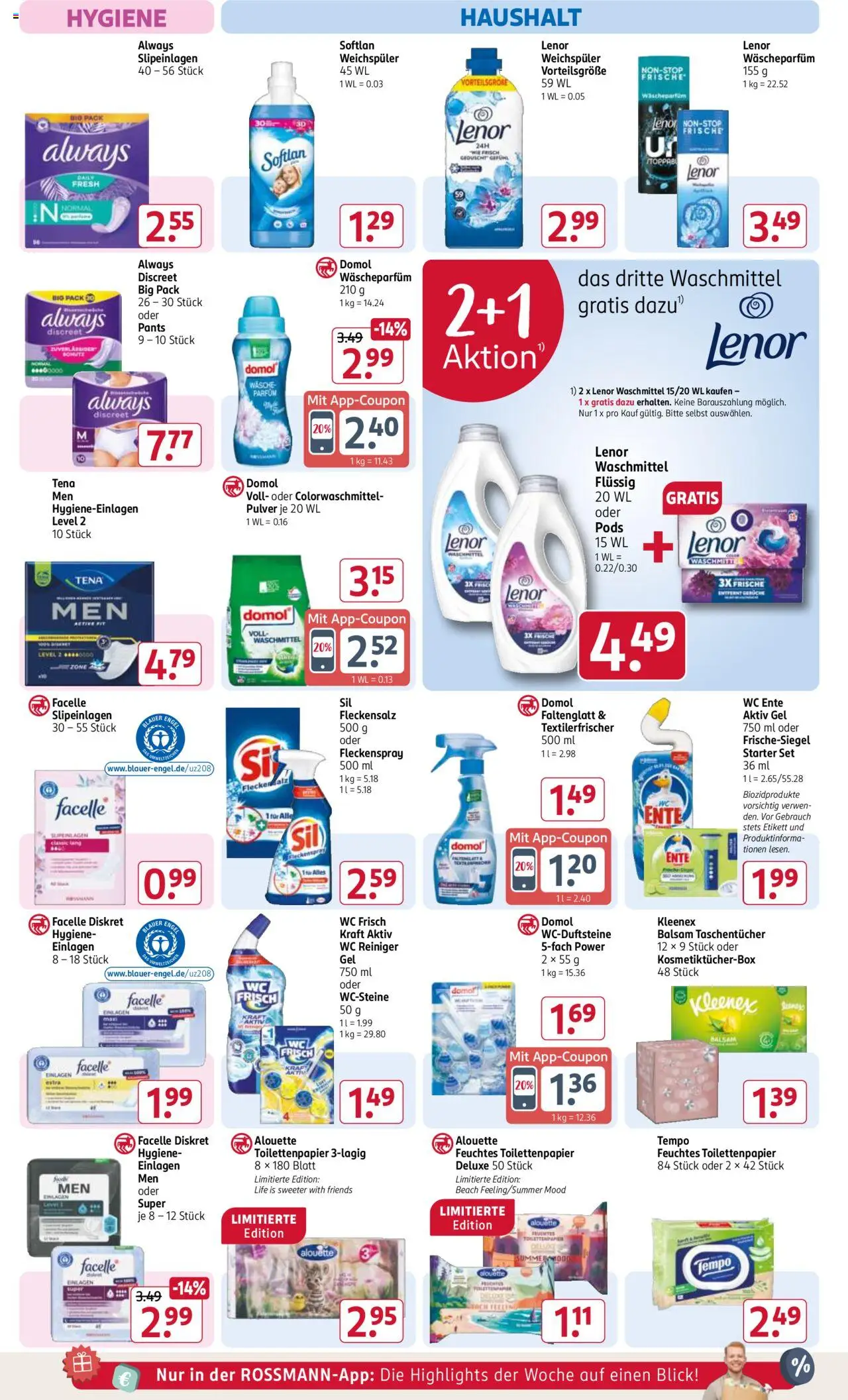 Rossmann Prospekt 	 - gültig ab dem 28.07.2025 | Seite: 12 | Produkte: Lenor, Parfüm, Wc frisch, Tempo