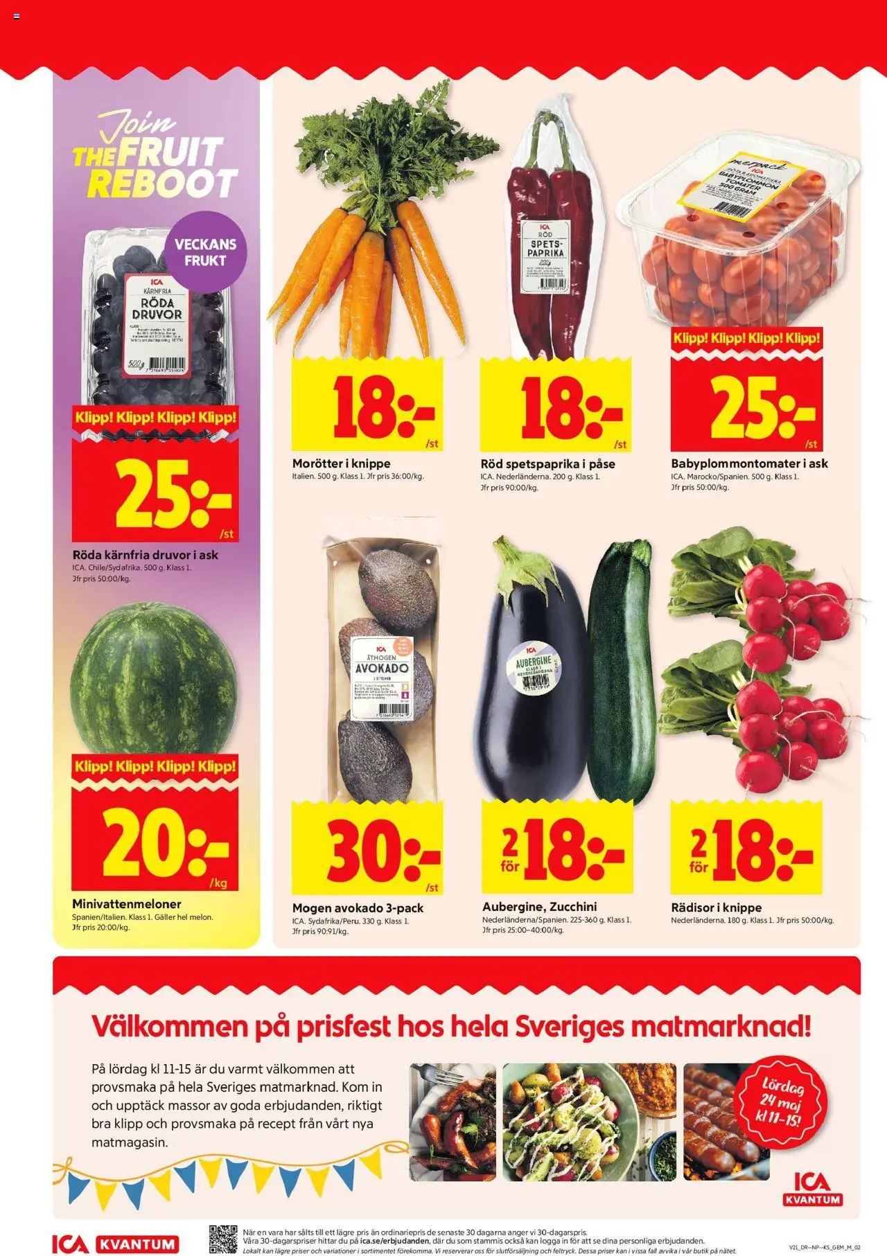 ICA Kvantum reklamblad aktuell från 19.05.2025 | Sida: 2 | Produkter: Galler, Tomater, Aubergine, Zucchini