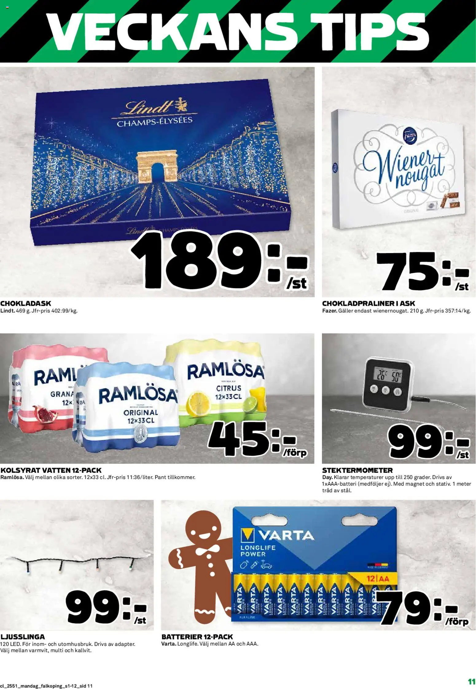 Coop reklamblad aktuell från 15.12.2025 | Sida: 11 | Produkter: Batterier, Galler, Magnet, Ljusslinga
