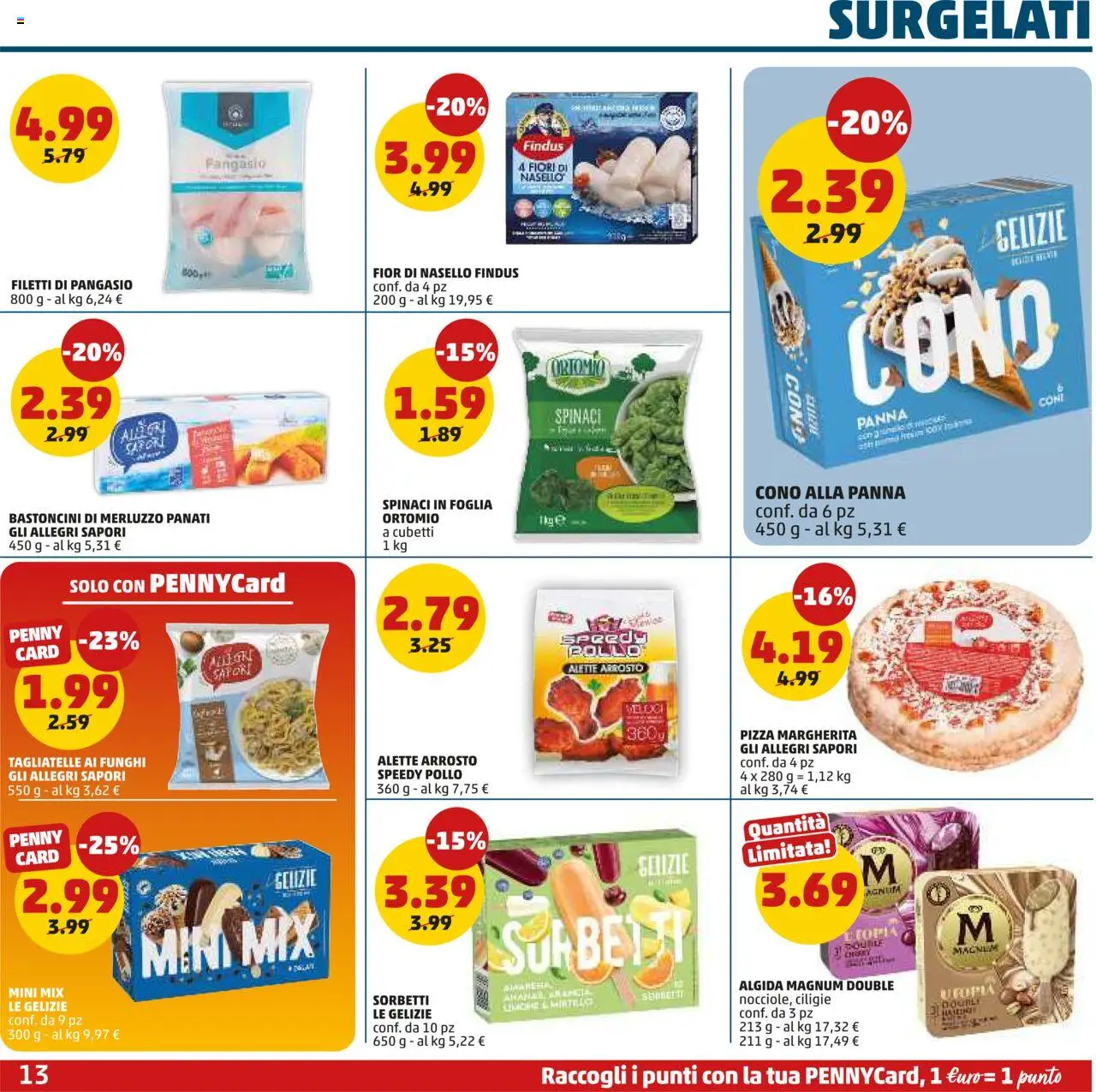 Volantino PENNY del 11.09.2025 | Pagina: 13 | Prodotti: Pizza, Tagliatelle, Merluzzo, Nasello