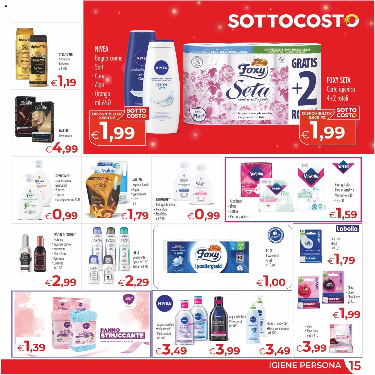 Volantino MerSi Supermercati del 29.11.2025 | Pagina: 15 | Prodotti: Deodorante, Intimo, Orchidea, Bagno