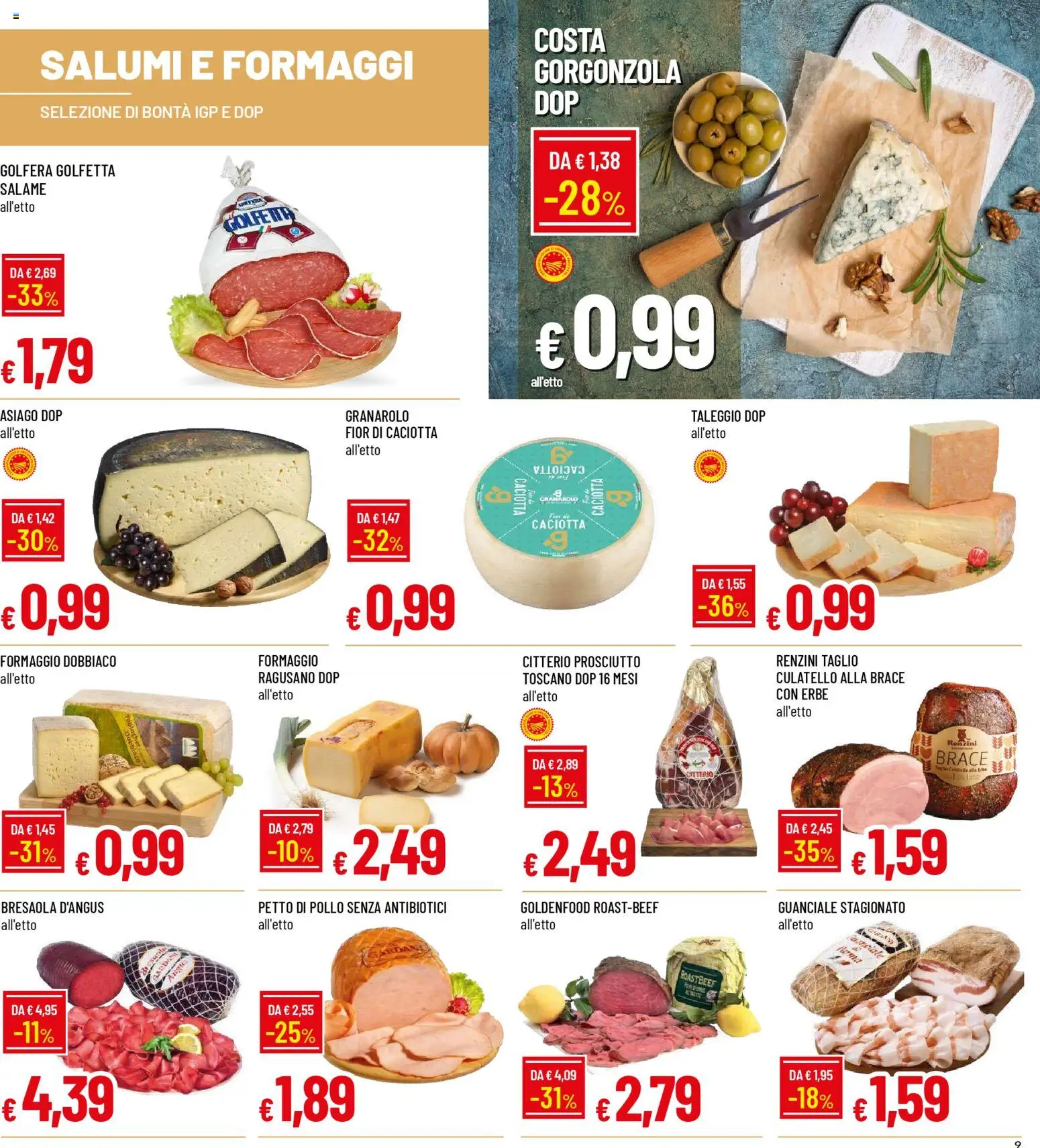 Volantino Famila del 09.04.2026 | Pagina: 9 | Prodotti: Salame, Bresaola, Formaggio, Guanciale