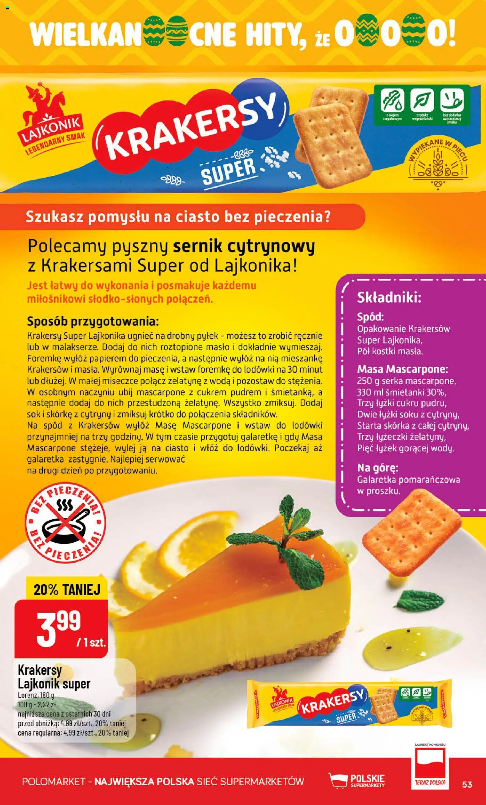 POLOmarket gazetka od 18.03.2026 | Strona: 53 | Produkty: Galaretka, Cytryny, Mascarpone, Masło