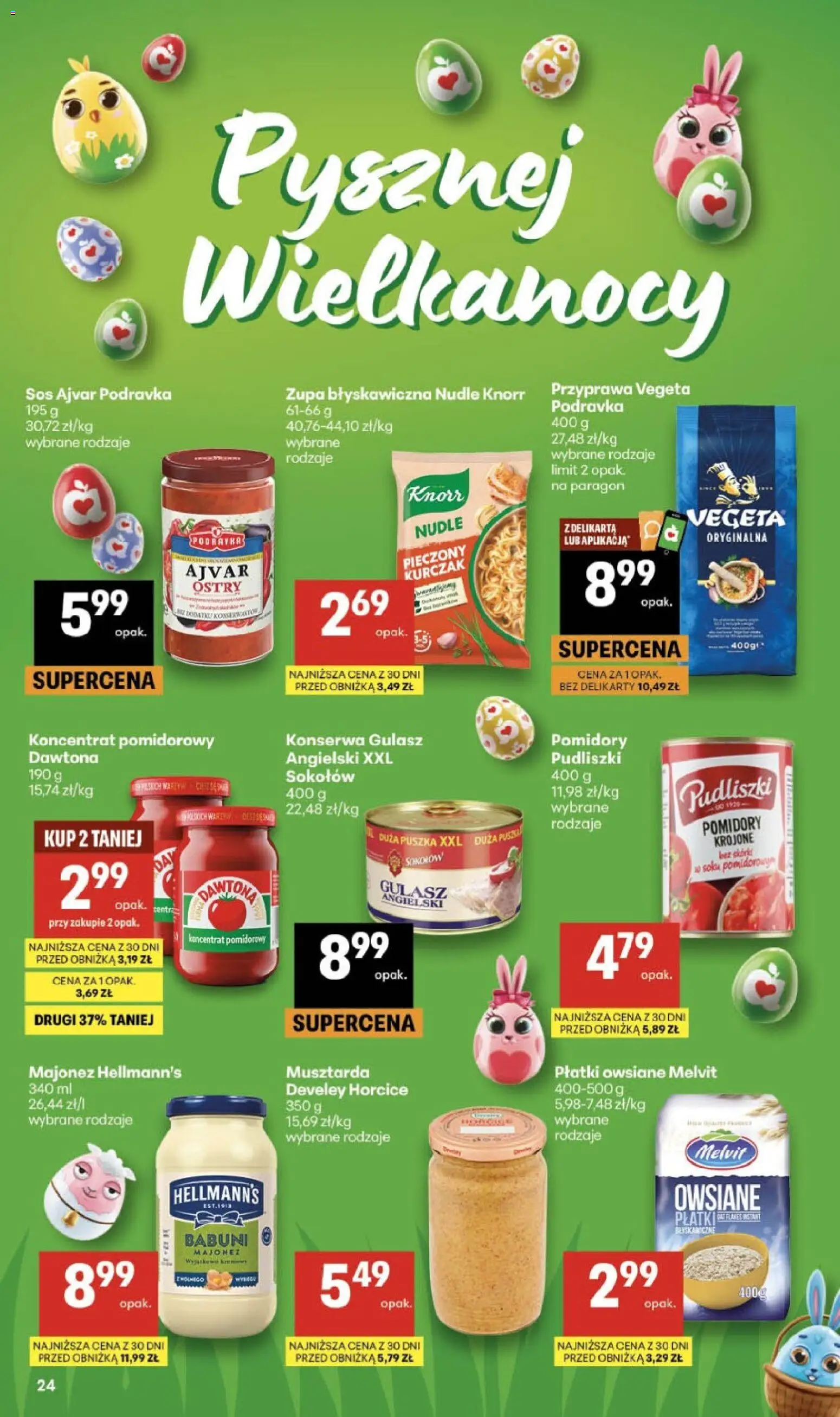 Delikatesy Centrum gazetka od 19.03.2026 | Strona: 24 | Produkty: Zupa, Pomidory, Gulasz, Sos