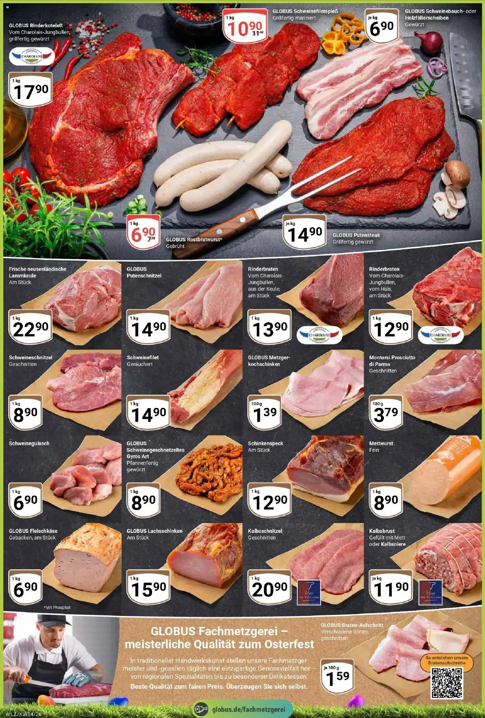 Globus prospekt Weischlitz	 – gültig ab 30.03.2026 | Seite: 2 | Produkte: Rinderbraten, Lammkeule, Gyros, Putenschnitzel