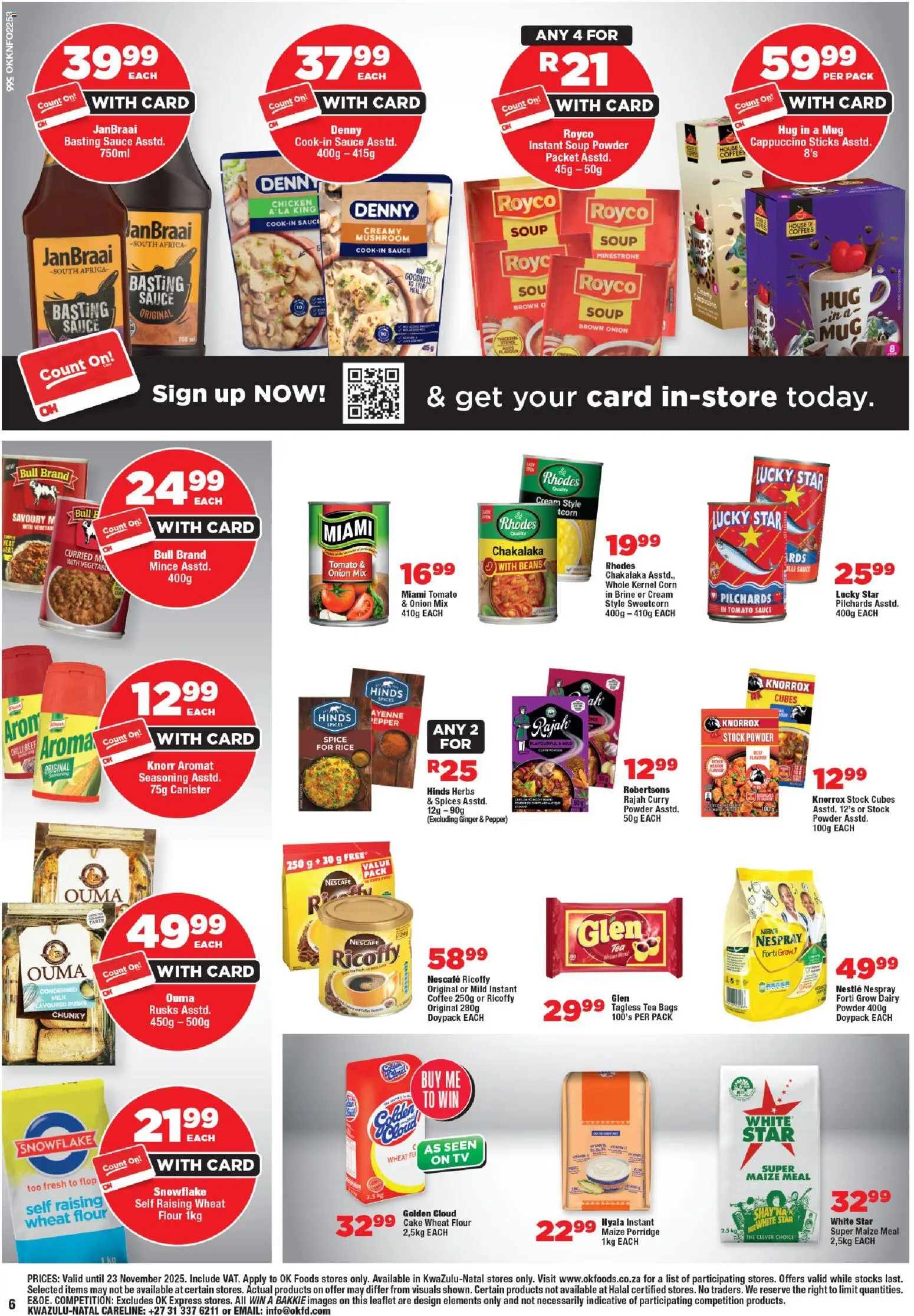 New OK Foods catalogue – valid from 12.11.2025 | Page: 6 | Products: TV, Rusks, Tomato sauce, Spices