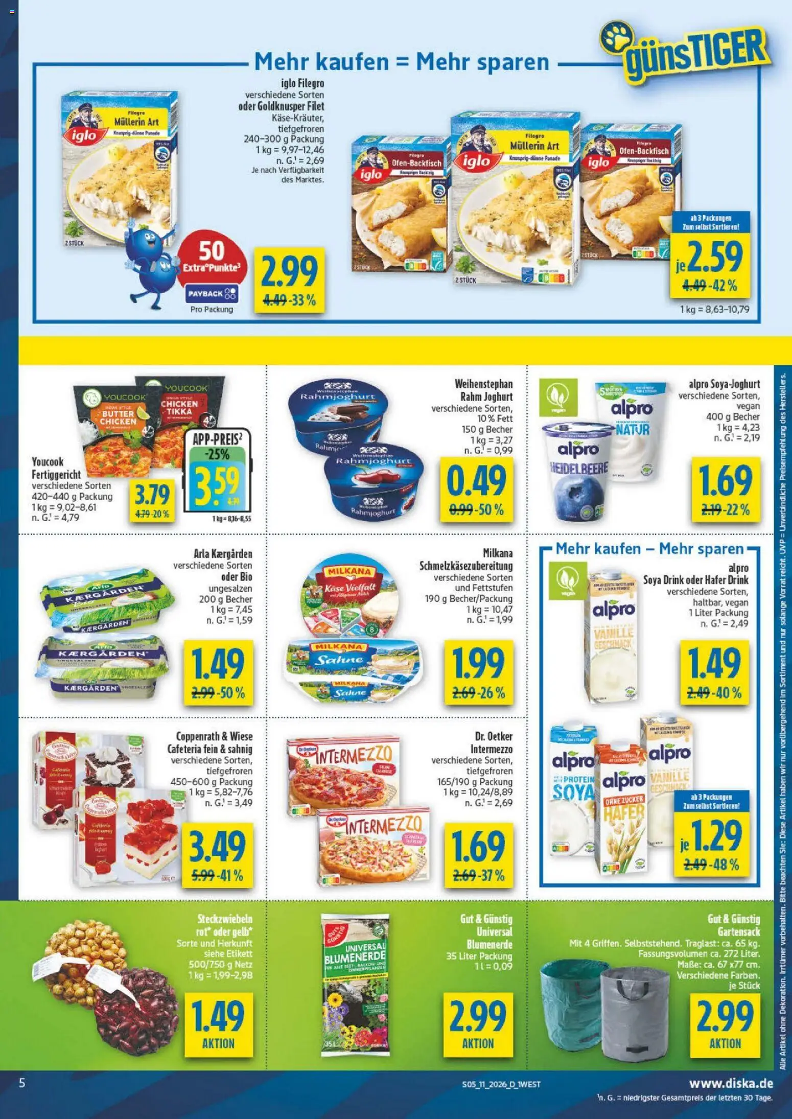 Diska - Diska Angebote Bayern KW11 – gültig ab 09.03.2026 | Seite: 5 | Produkte: Käse, Joghurt, Alpro, Zucker
