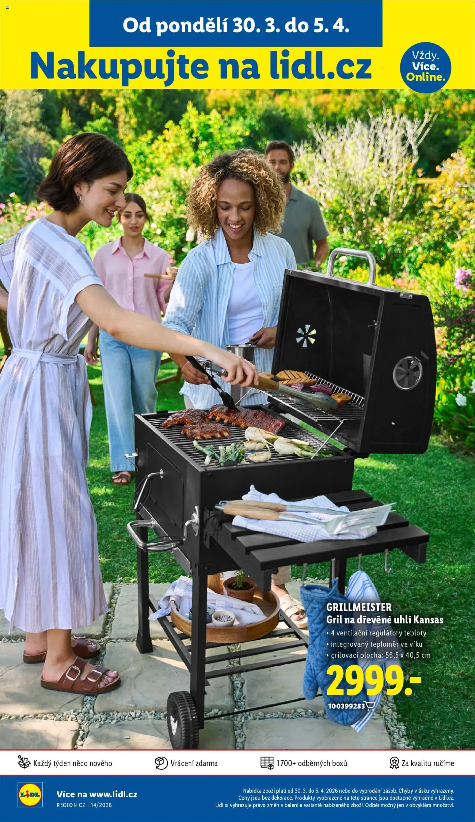 Lidl leták od 30.03.2026 | Strana: 46 | Produkty: Dřevěné uhlí, Gril, Teploměr