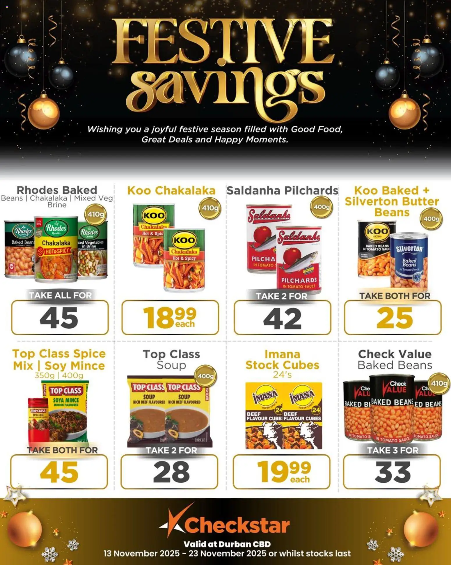 New Check Star catalogue – valid from 13.11.2025 | Page: 5 | Products: Pilchards, Soya mince, Vegetables, Sauce