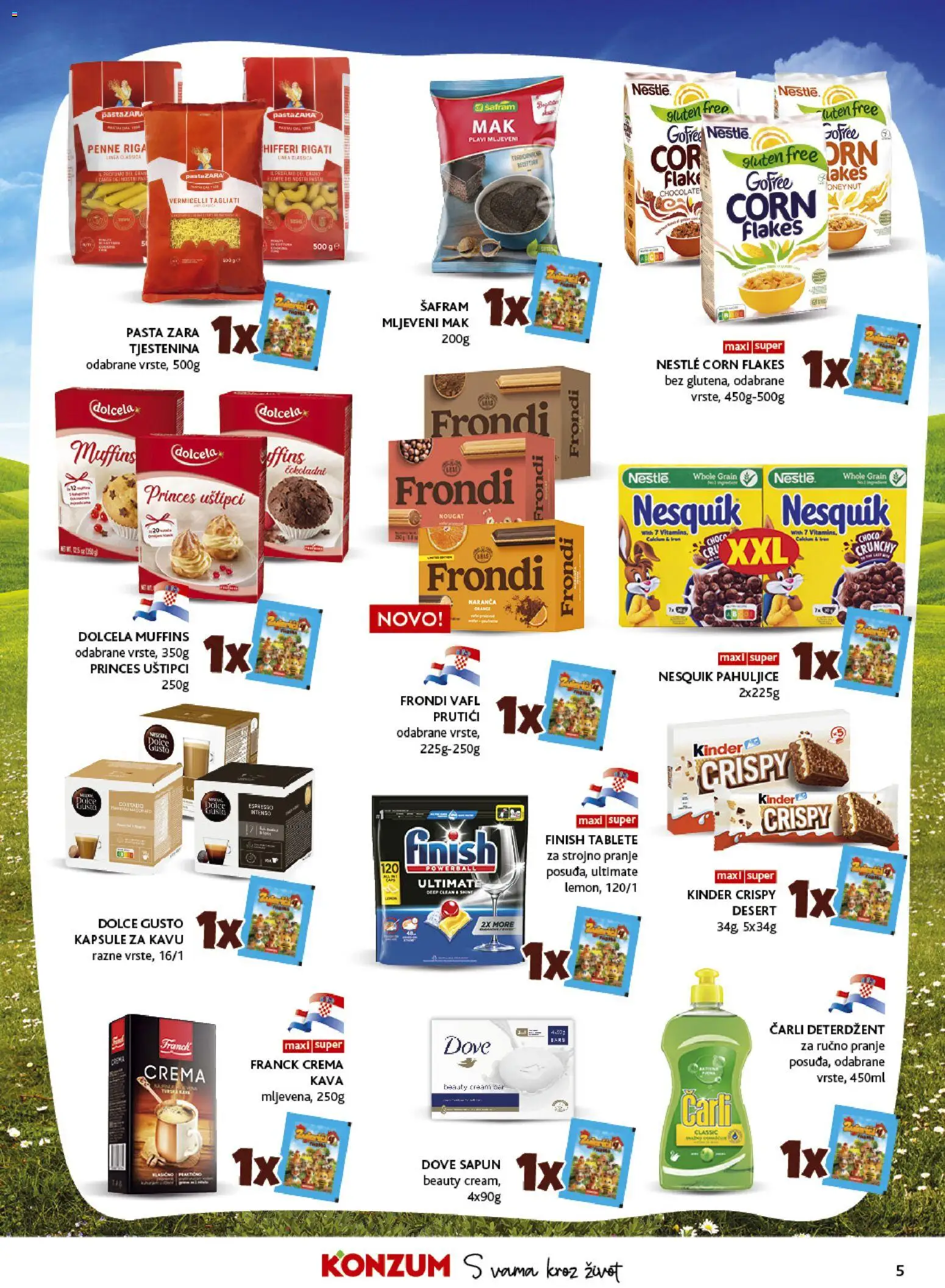 Konzum katalog | vrijedi od 25.03.2026 | Stranica: 5 | Proizvodi: Dolce Gusto, Kava, Finish, Dove