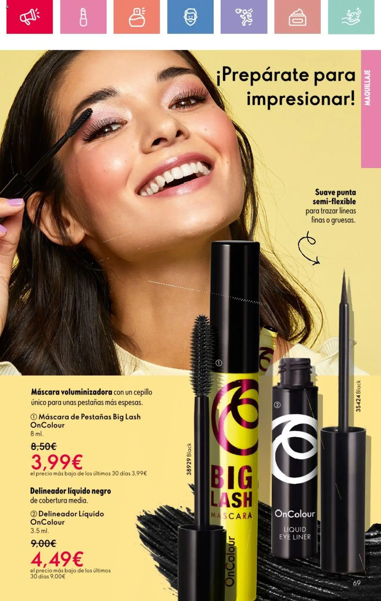 Oriflame - Catálogo Campaña 12 │ válido desde el 24.08.2025 | Página: 69 | Productos: Maquillaje, Cepillo, Delineador, Máscara de pestañas