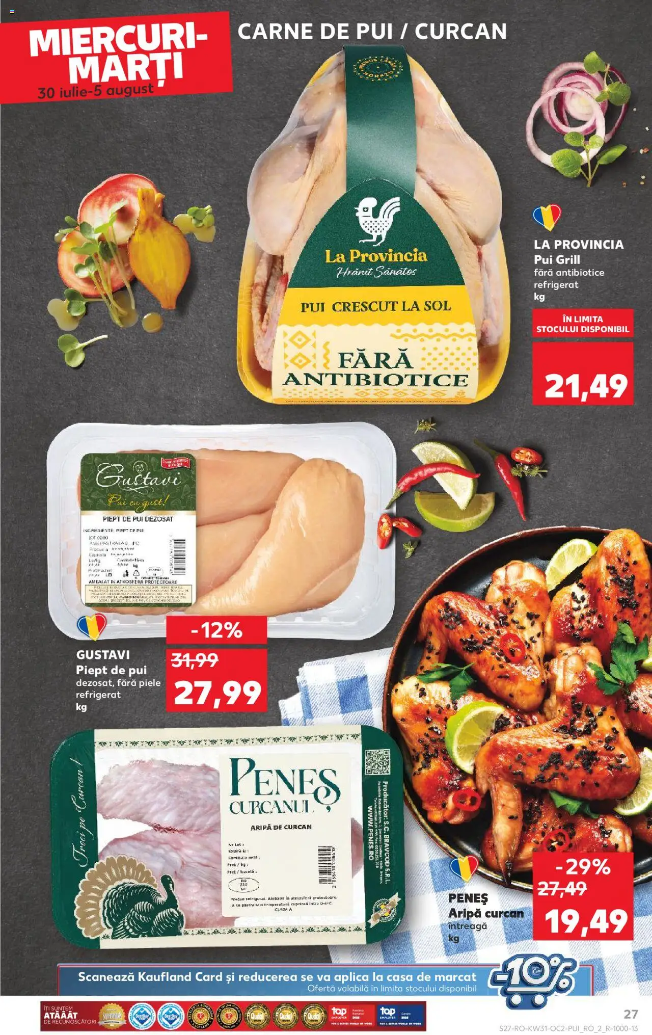 Kaufland RO akciós ujság - amely érvényes a következő dátumtól: 30.07.2025 | Oldal: 27 | Termékek: Grill