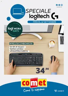 Anteprima del volantino Comet Logitech catalogo valido a partire dal 04.09.2025