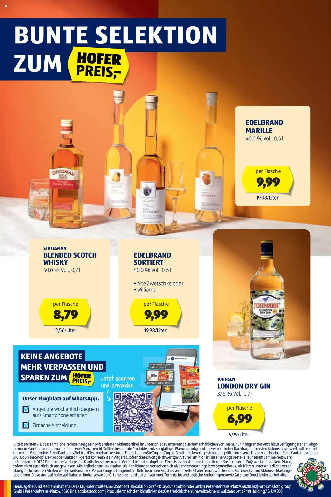 Hofer Wein-Magazin gültig ab 16.10.2024 | Seite: 36 | Produkte: Gin, Smartphone